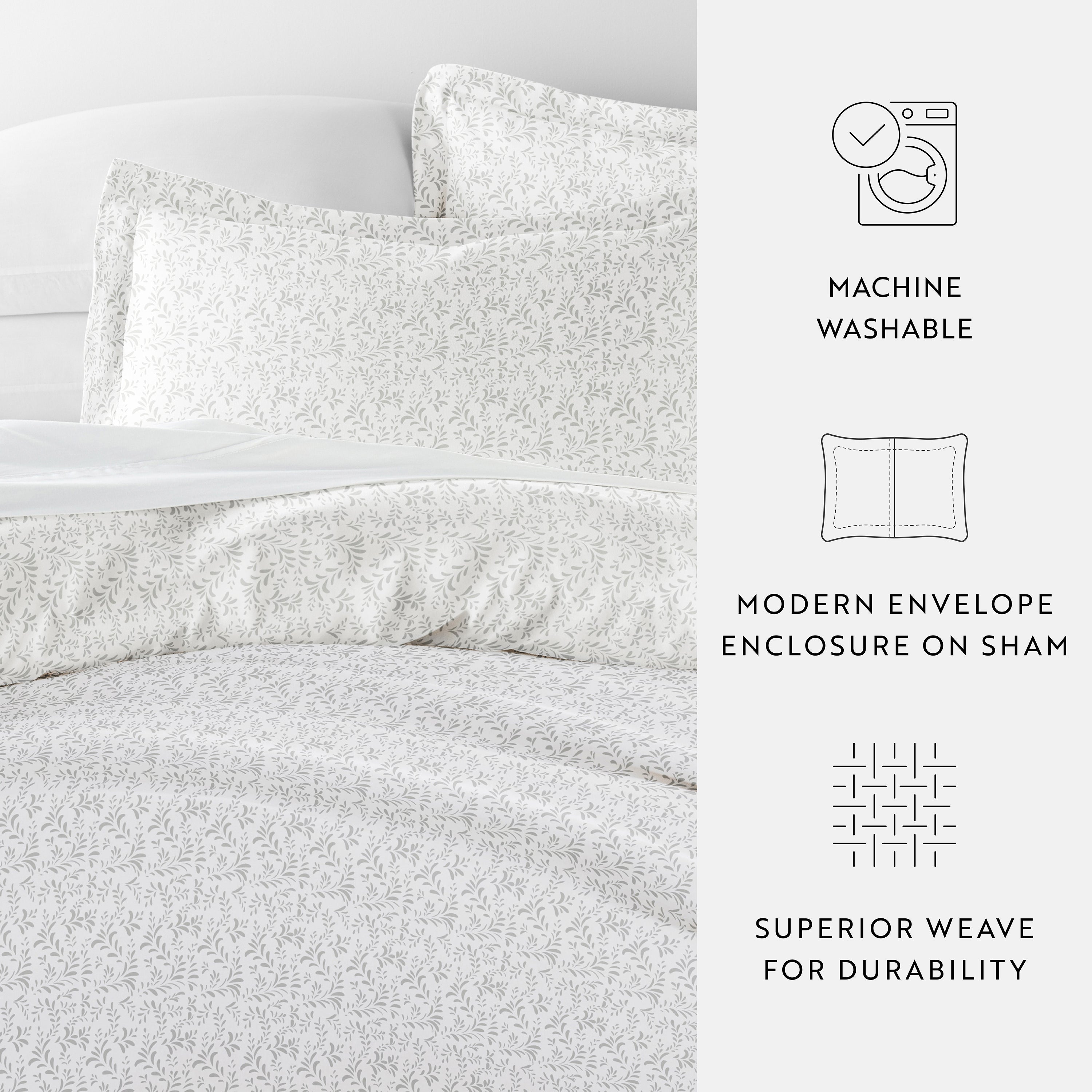 Burst of Vines Patterned Duvet Cover Set