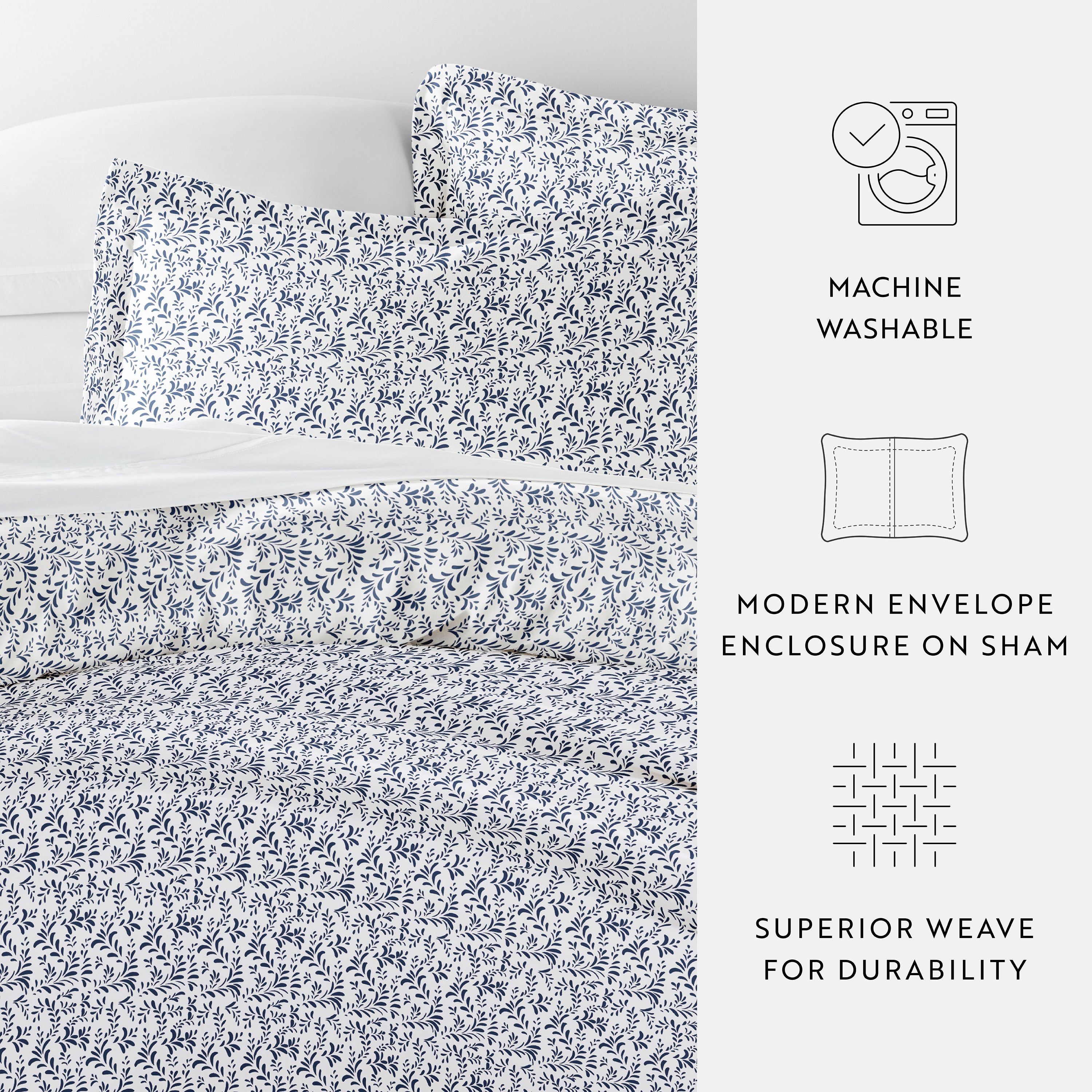 Burst of Vines Patterned Duvet Cover Set