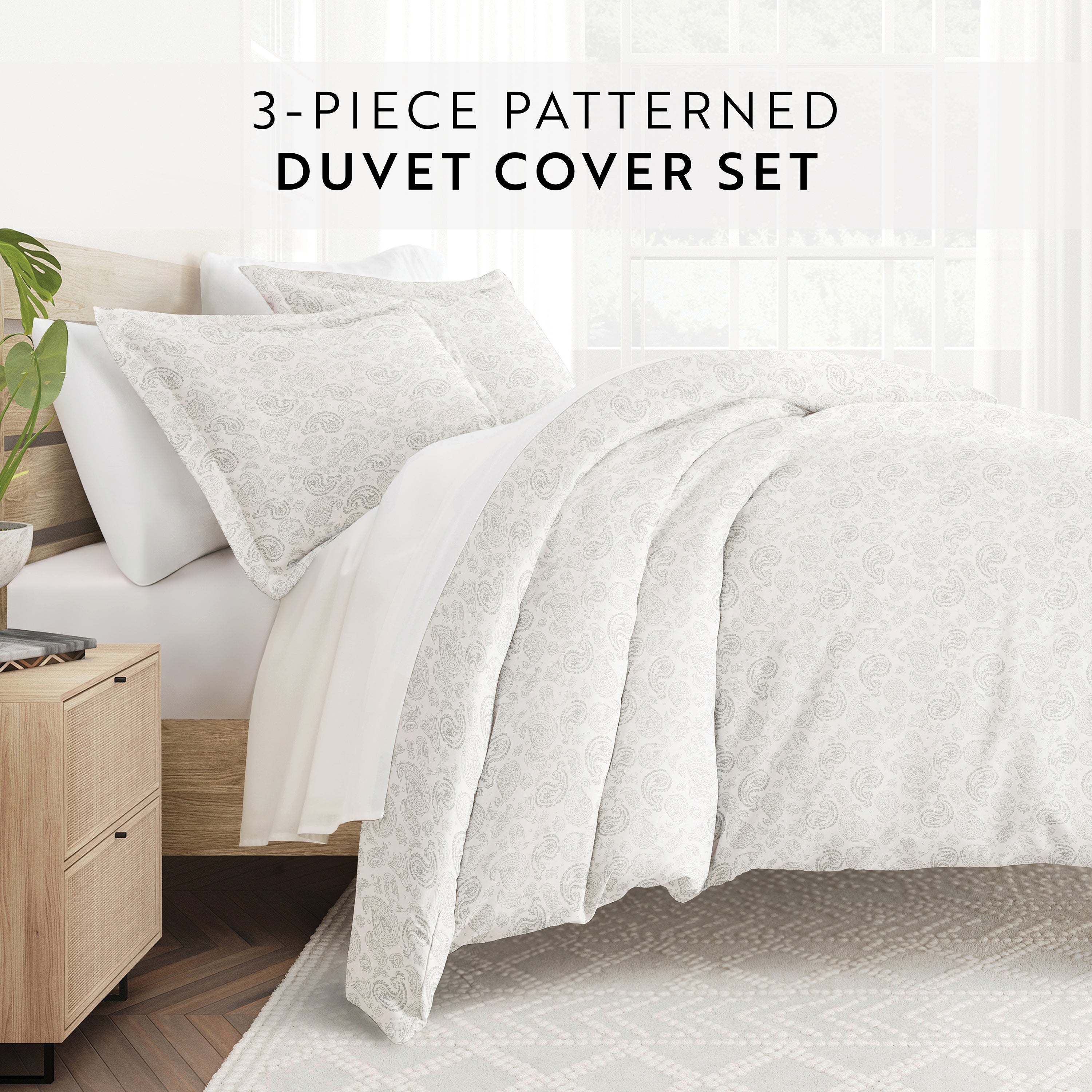 Coarse Paisley Patterned Duvet Cover Set