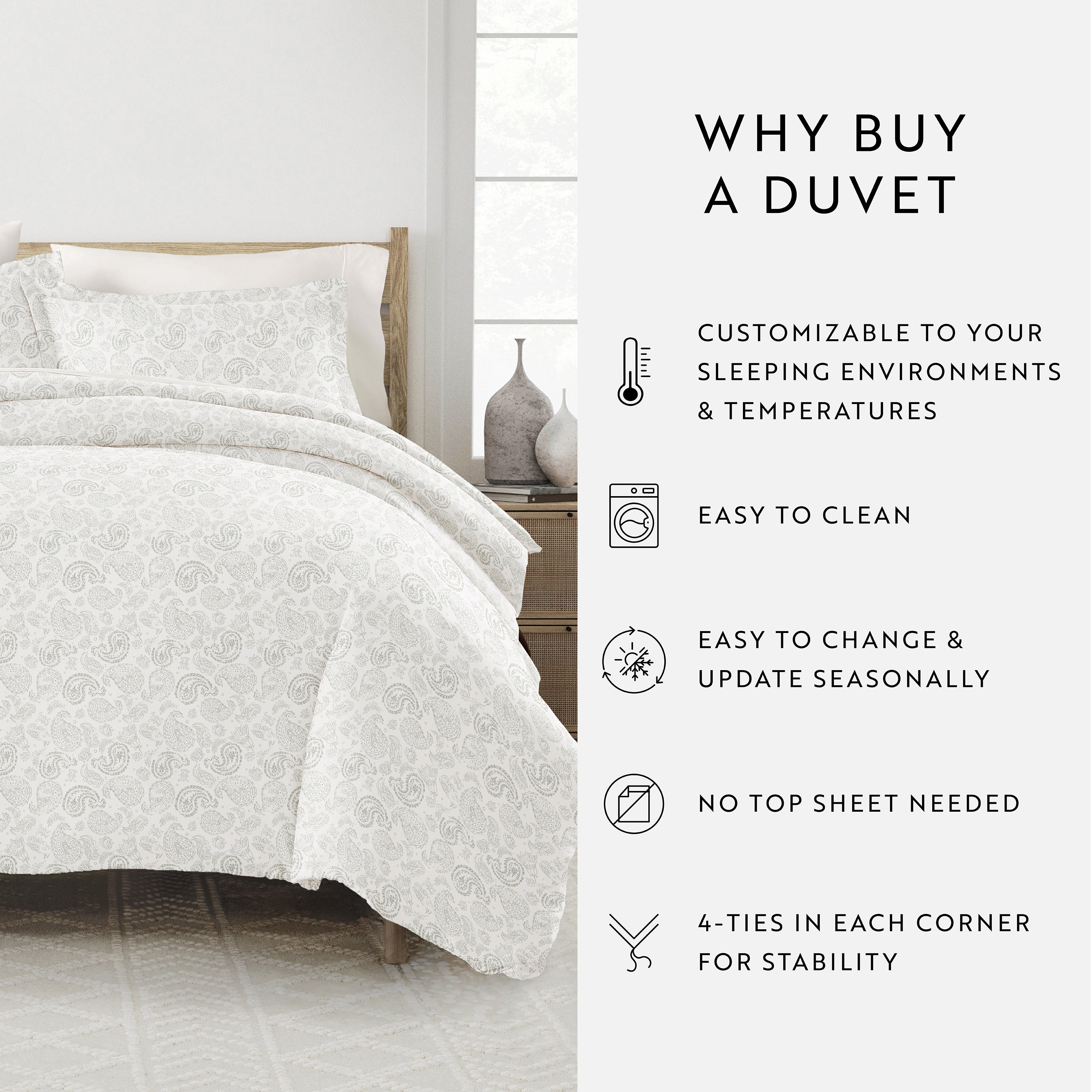 Coarse Paisley Patterned Duvet Cover Set