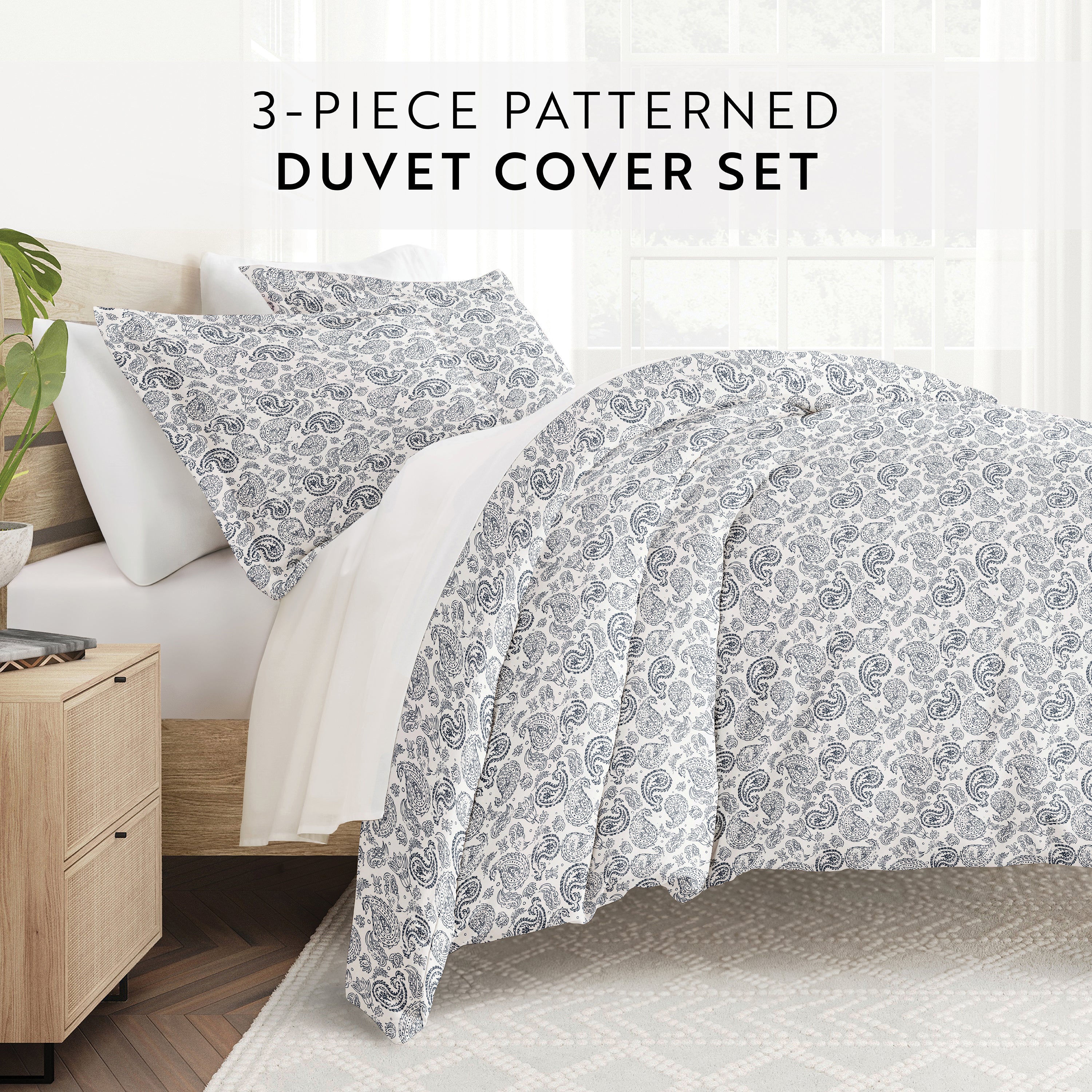 Coarse Paisley Patterned Duvet Cover Set