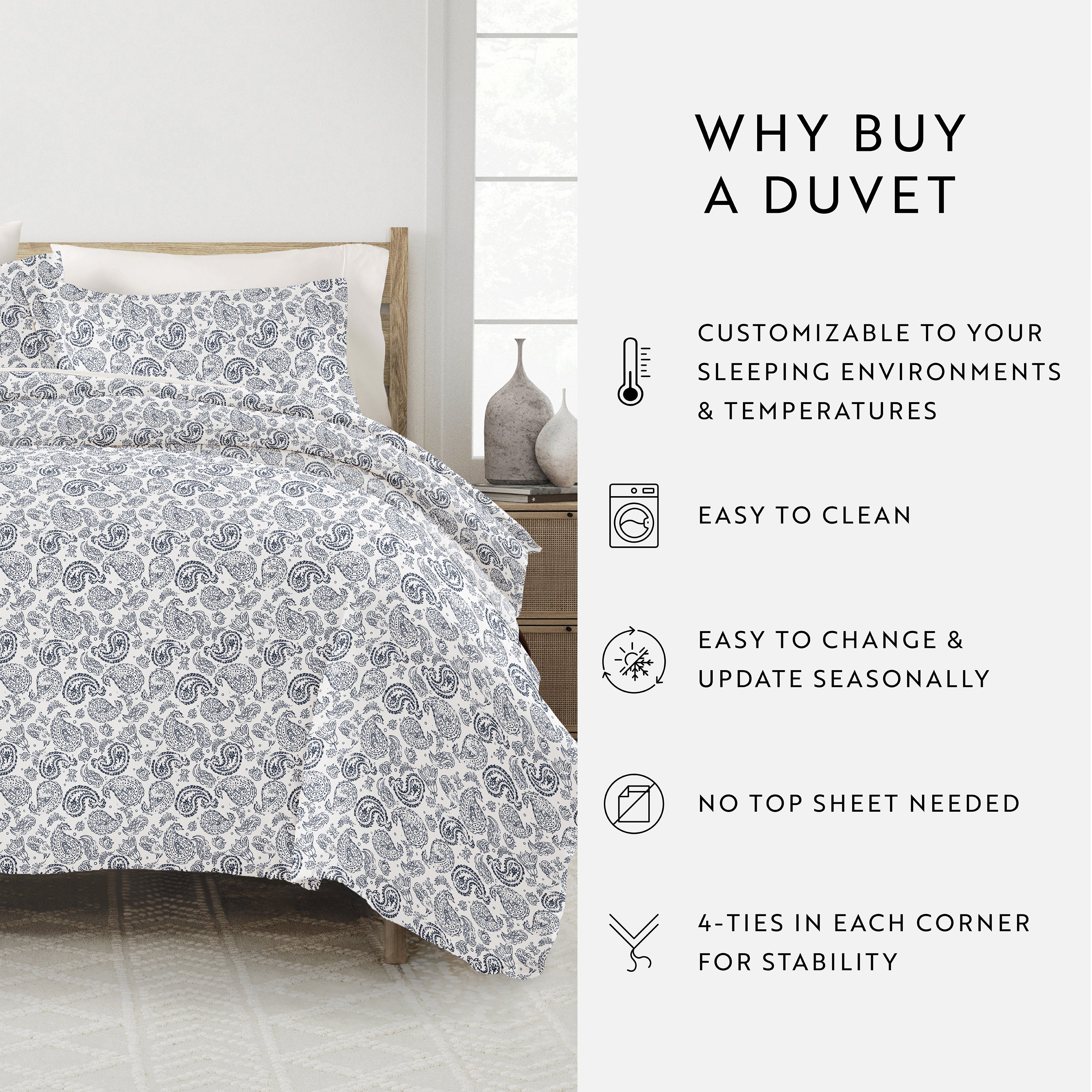 Coarse Paisley Patterned Duvet Cover Set