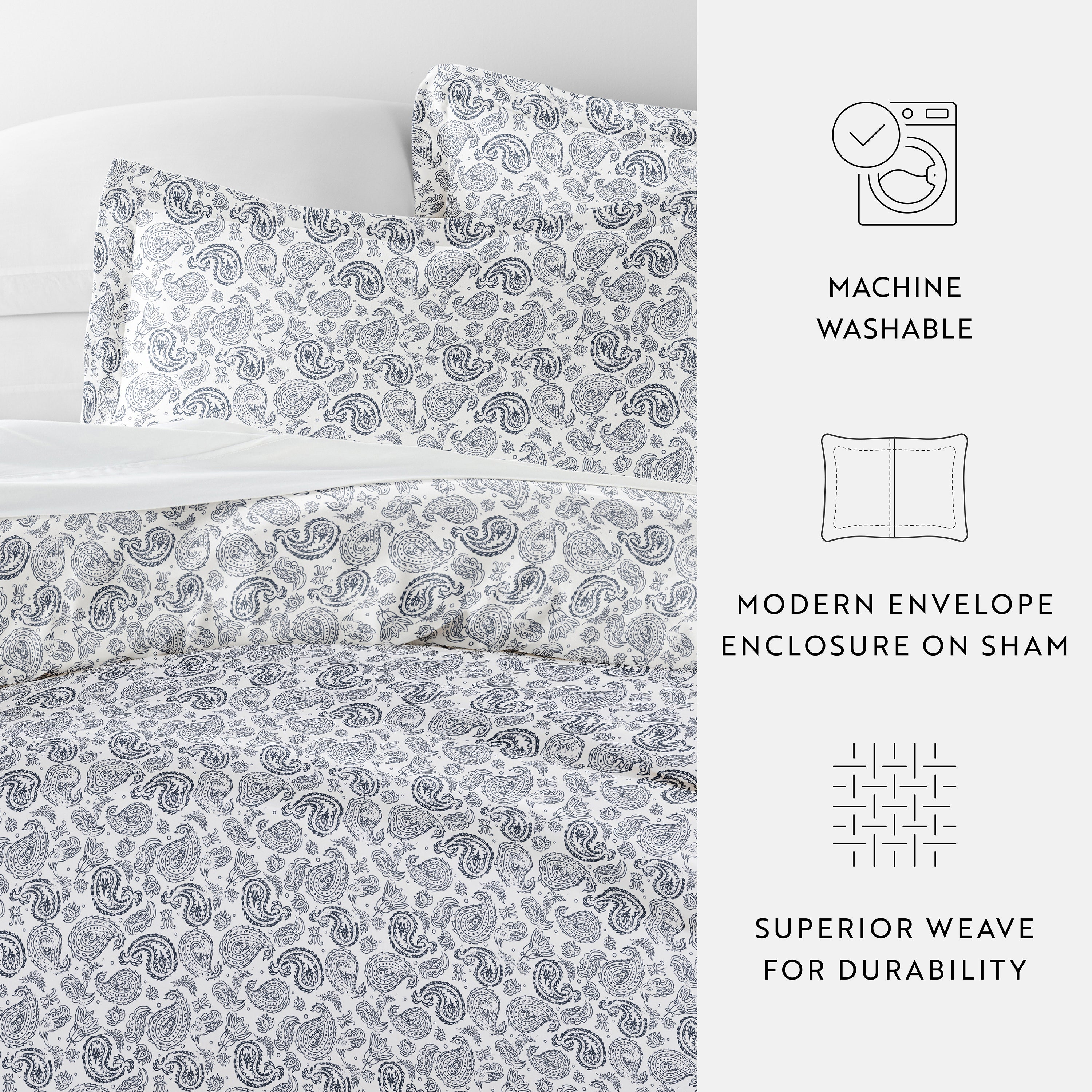 Coarse Paisley Patterned Duvet Cover Set