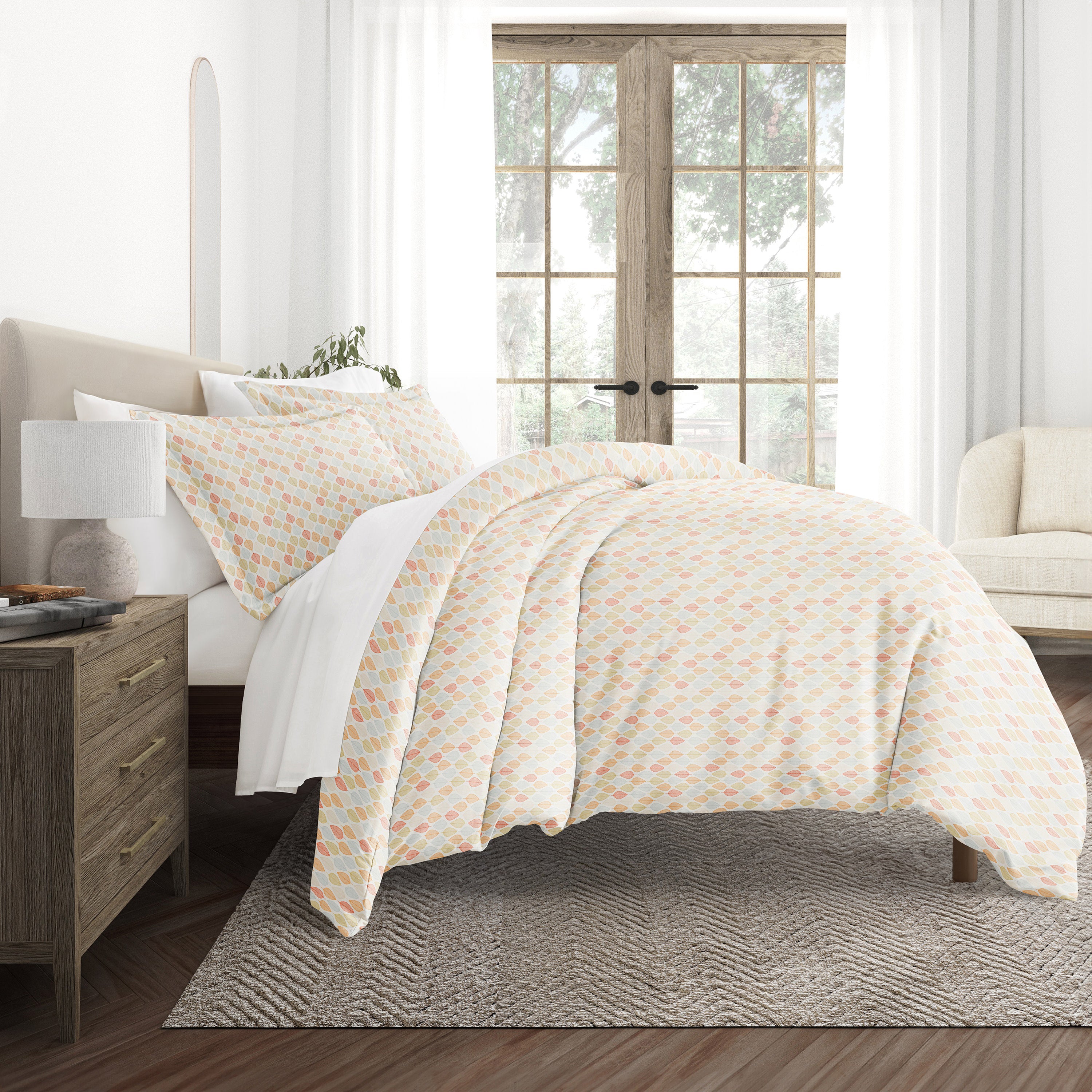 Fall Foliage Patterned Duvet Cover Set