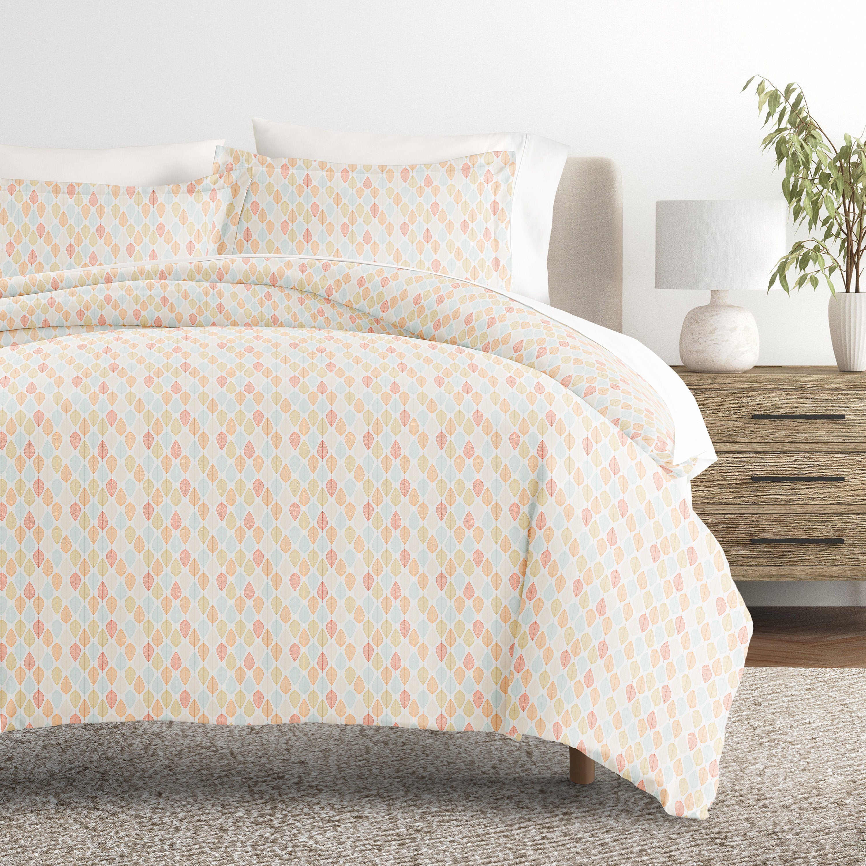 Fall Foliage Patterned Duvet Cover Set