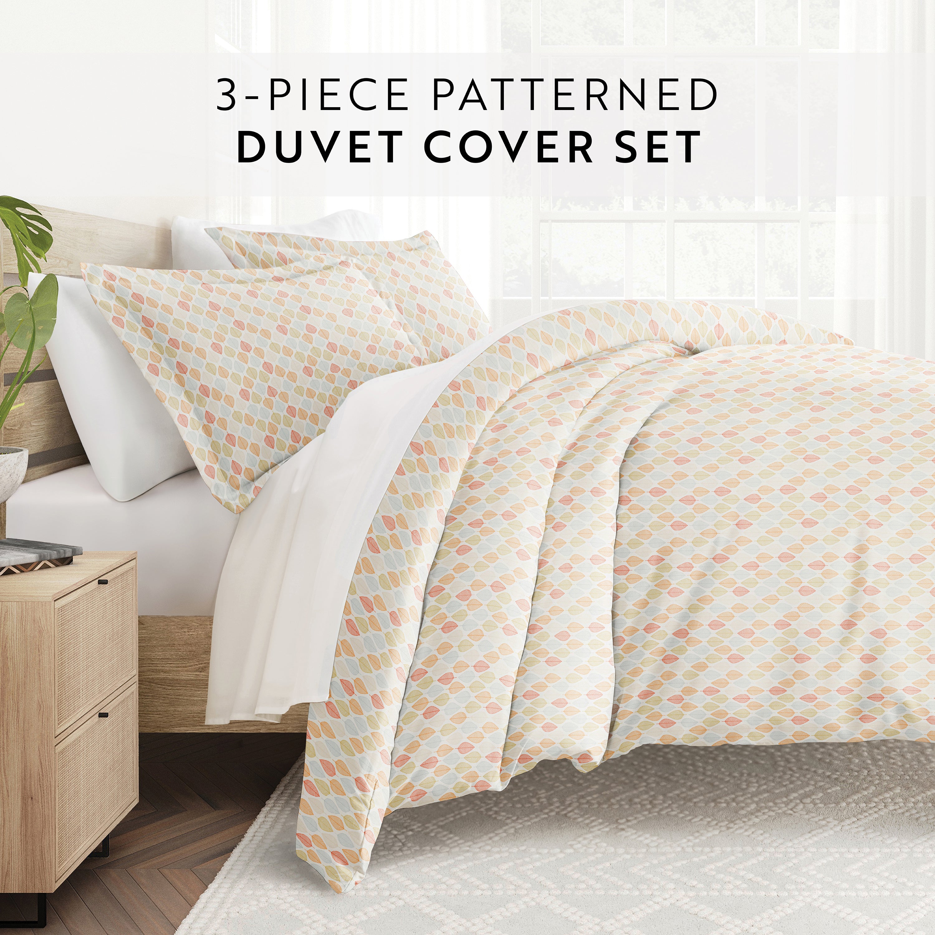 Fall Foliage Patterned Duvet Cover Set