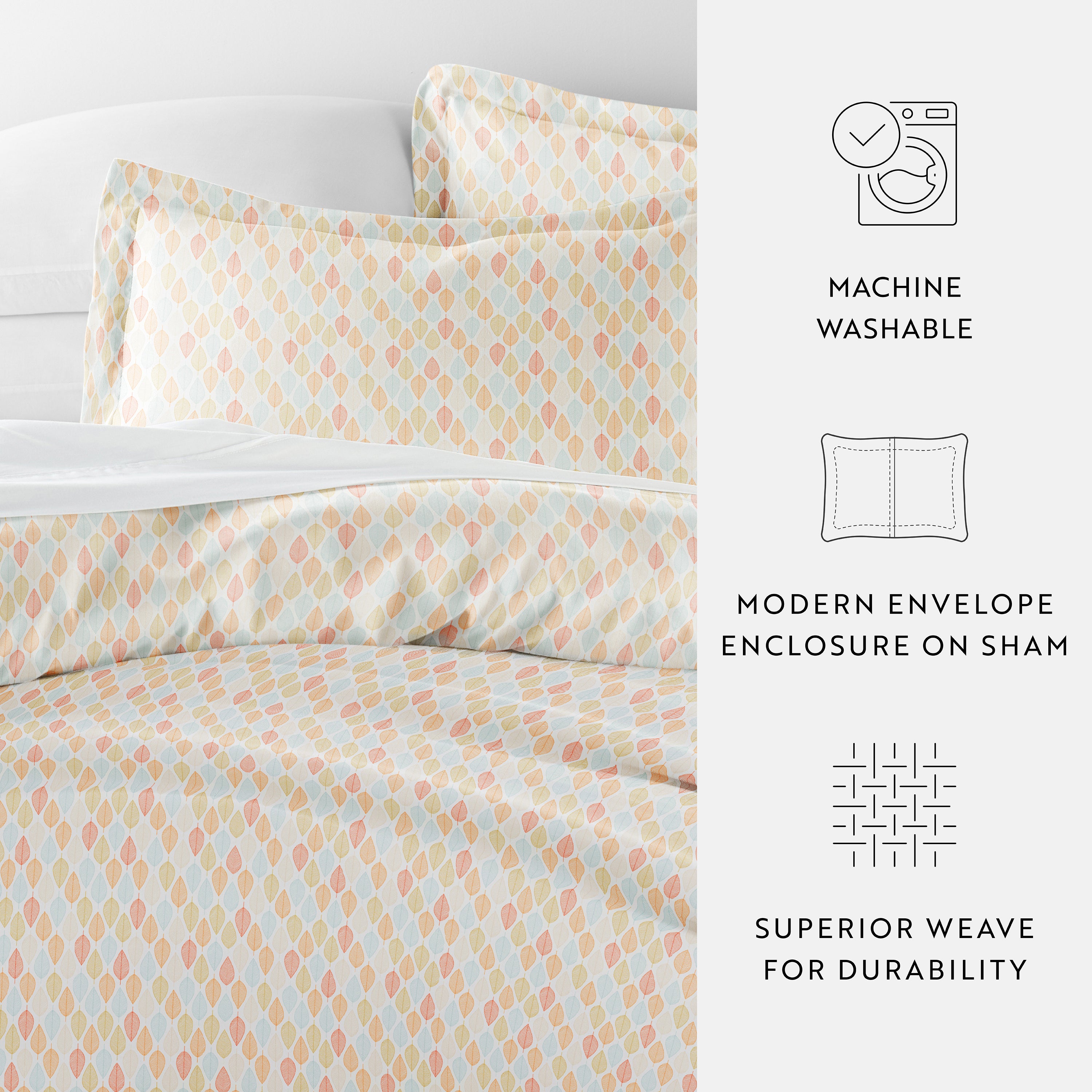 Fall Foliage Patterned Duvet Cover Set