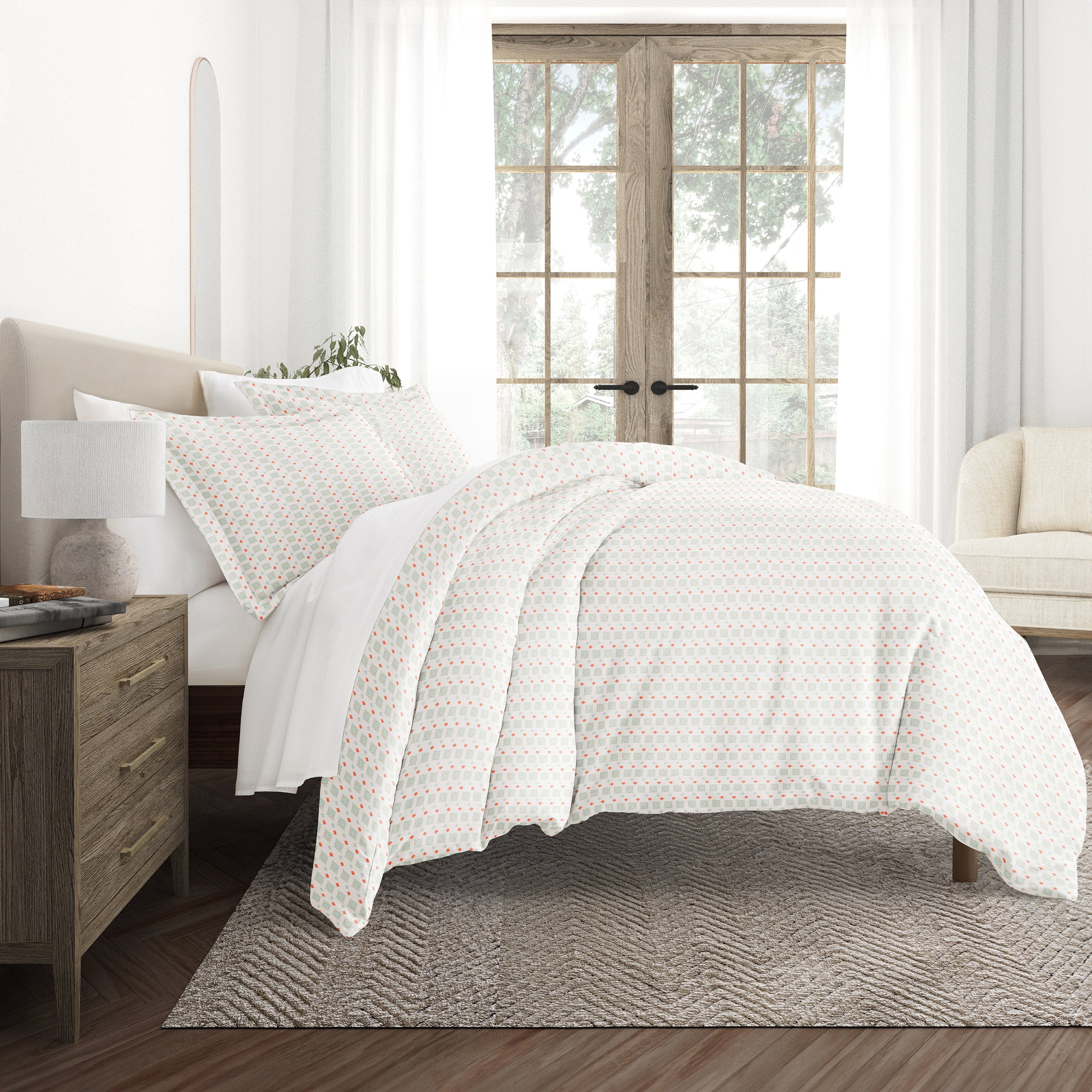 Lights in Blue Patterned Duvet Cover Set