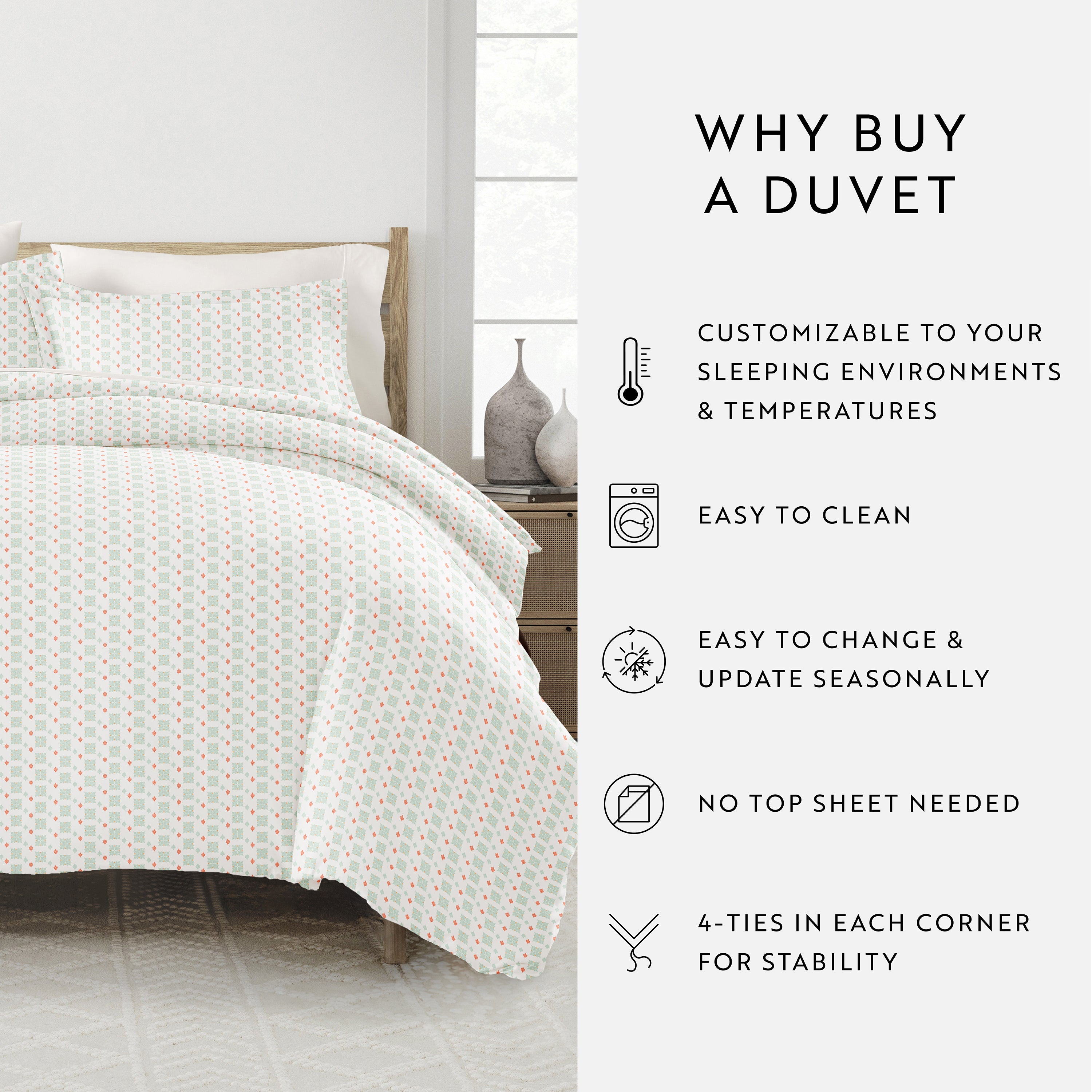 Lights in Blue Patterned Duvet Cover Set