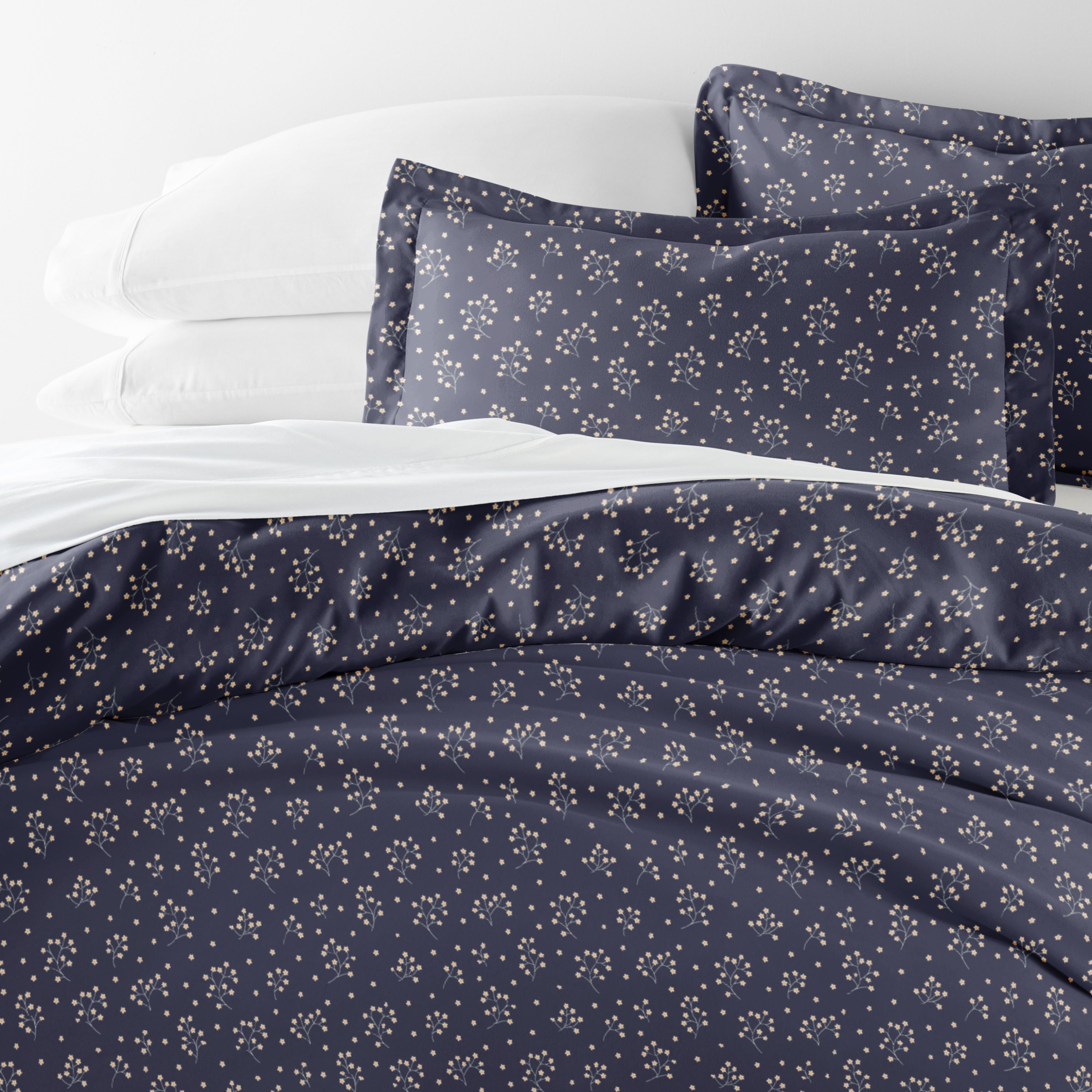 Midnight Blossoms Patterned Duvet Cover Set