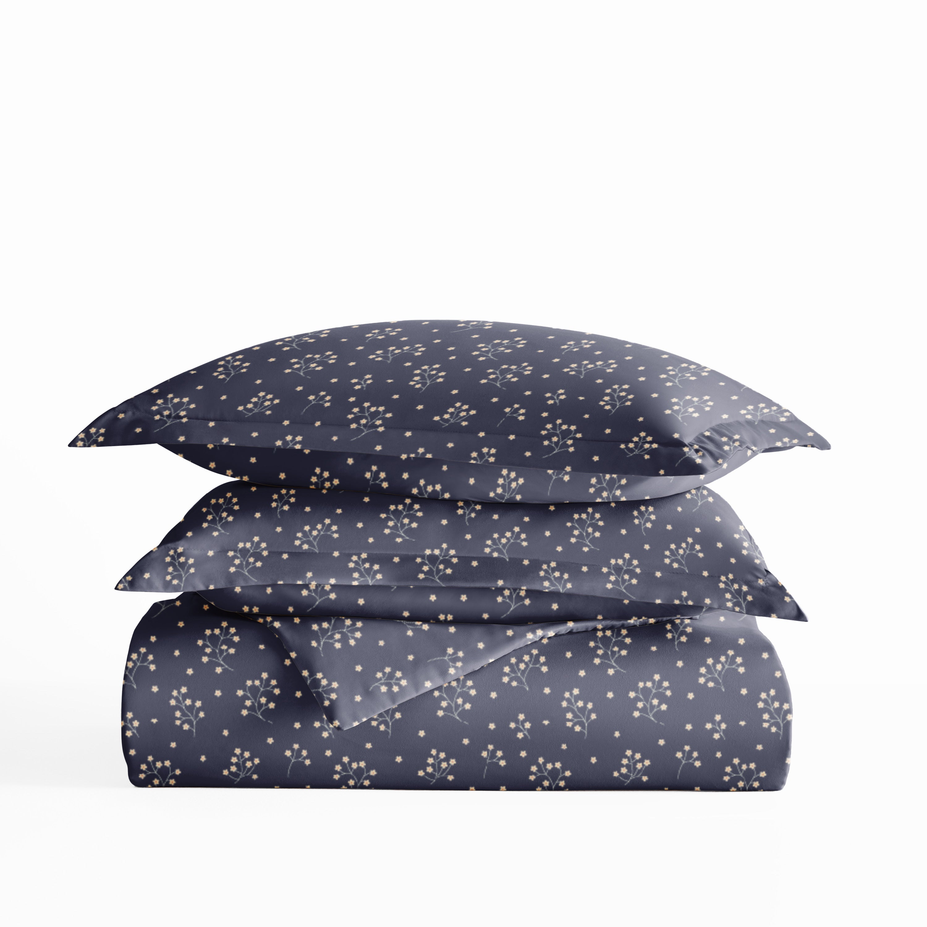 Midnight Blossoms Patterned Duvet Cover Set
