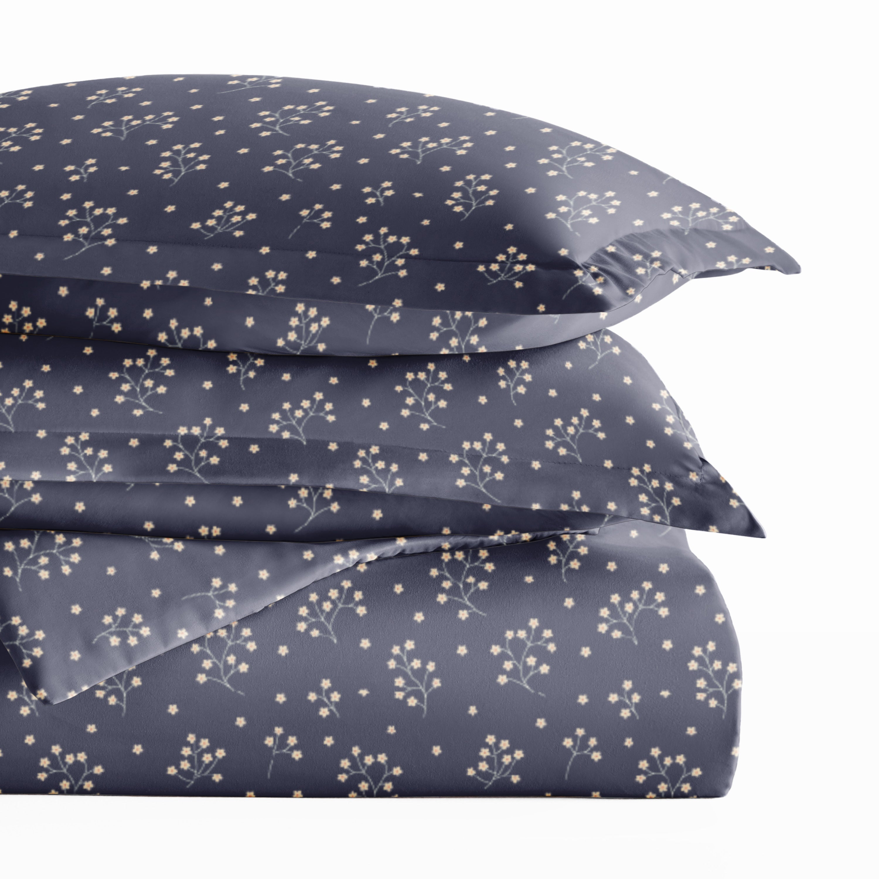 Midnight Blossoms Patterned Duvet Cover Set