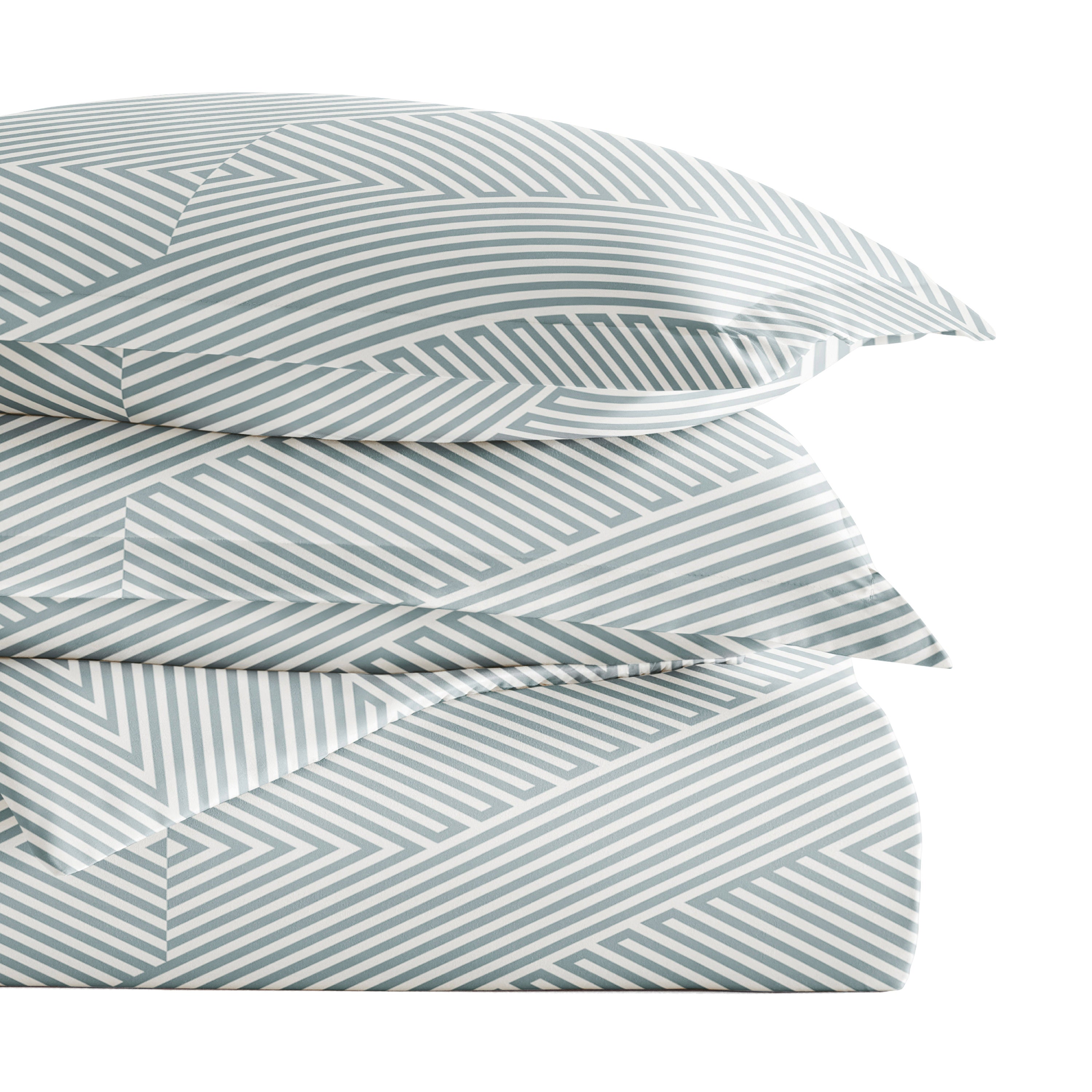 Modern Diagonal Patterned Duvet Cover Set