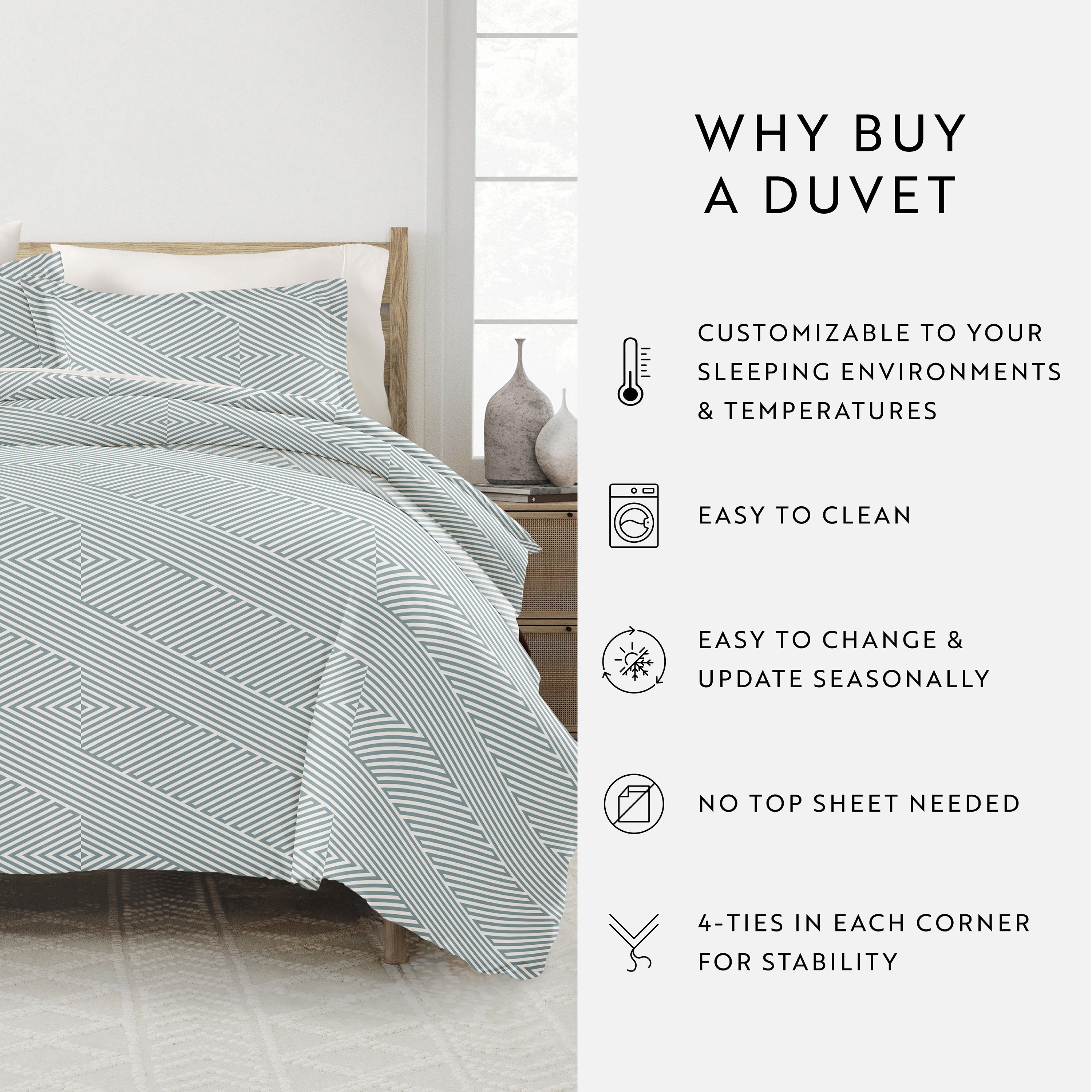 Modern Diagonal Patterned Duvet Cover Set