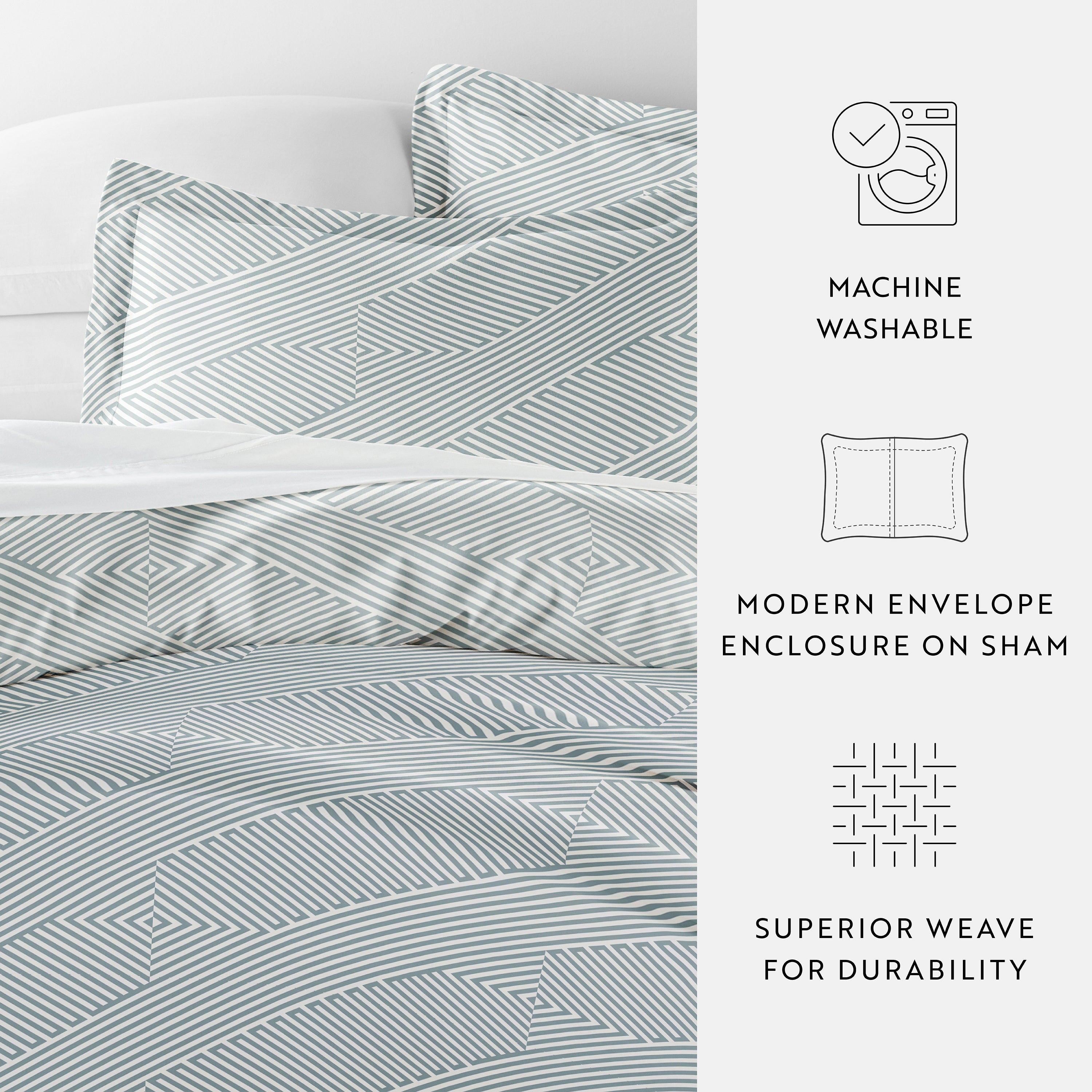 Modern Diagonal Patterned Duvet Cover Set