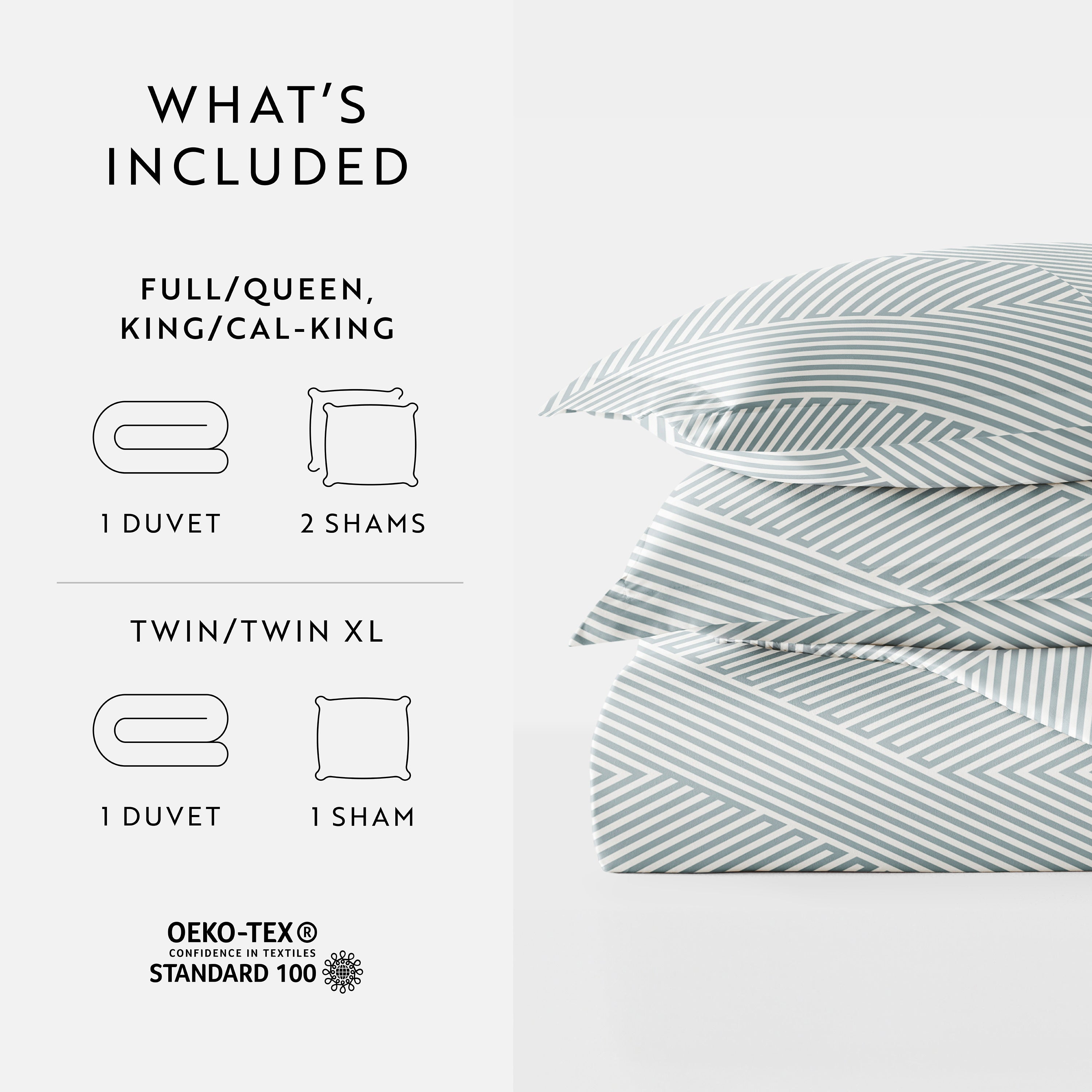 Modern Diagonal Patterned Duvet Cover Set