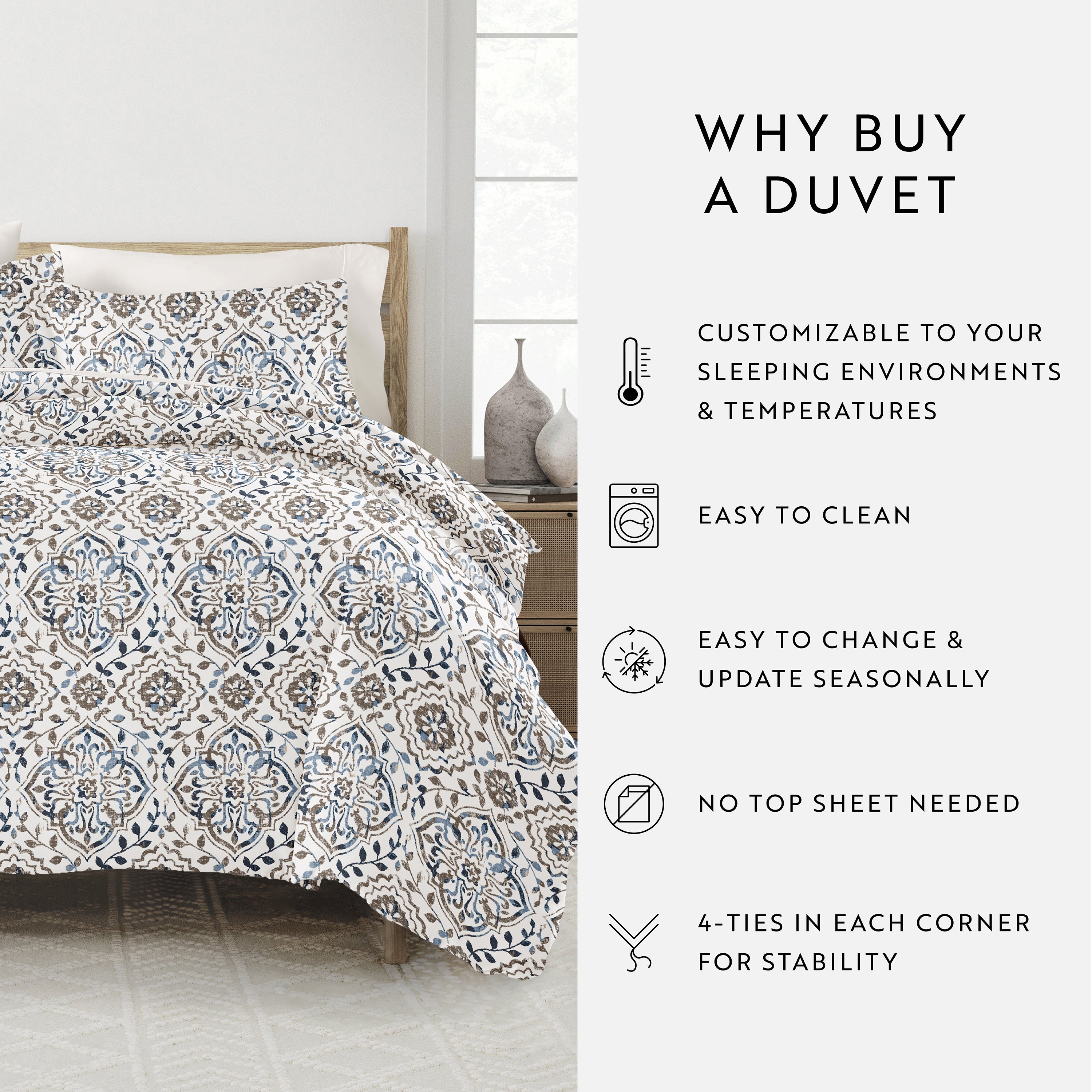 Oasis Patterned Duvet Cover Set