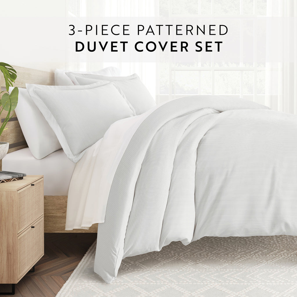 Pinstriped Patterned Duvet Cover Set | iEnjoy Home Wholesale
