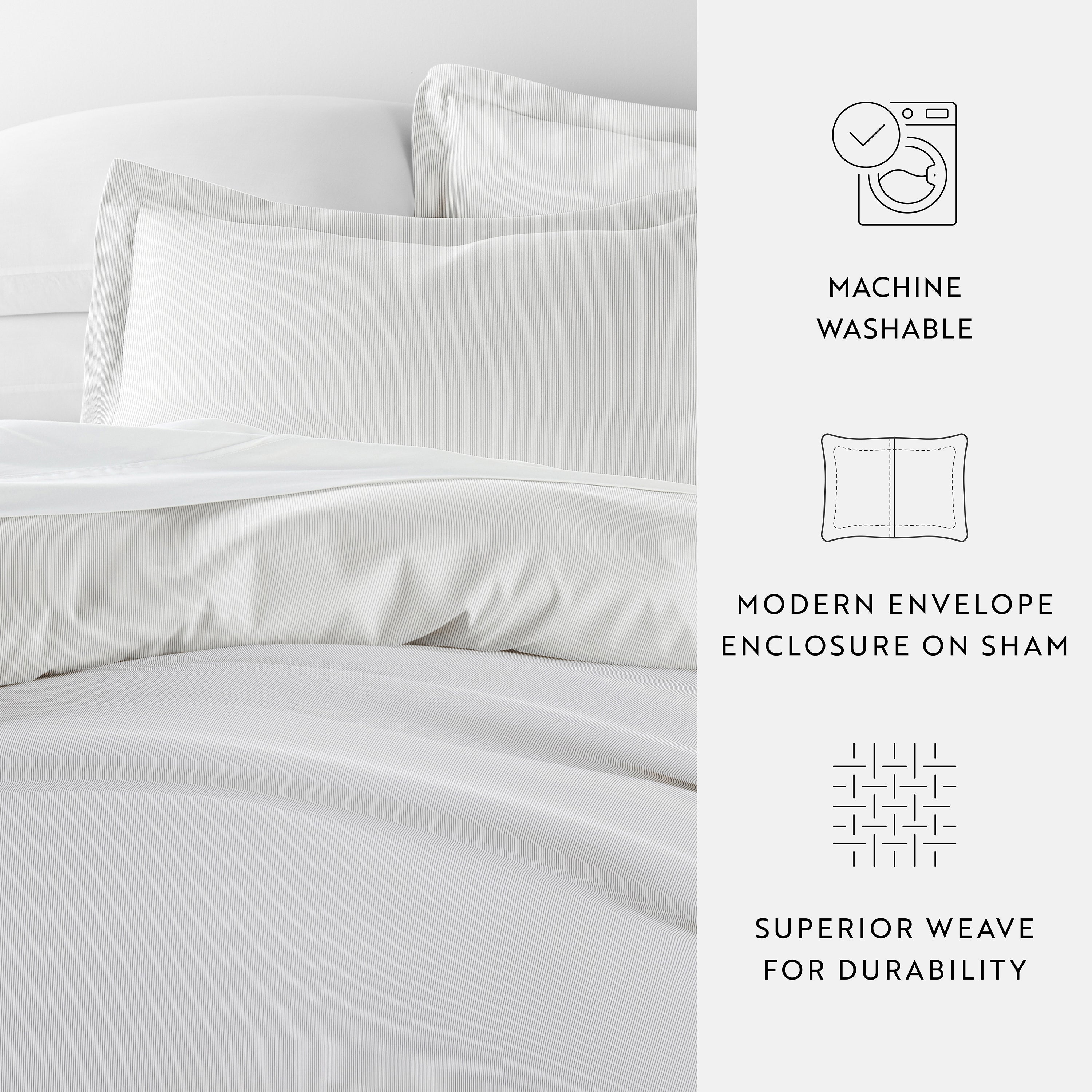 Pinstriped Patterned Duvet Cover Set