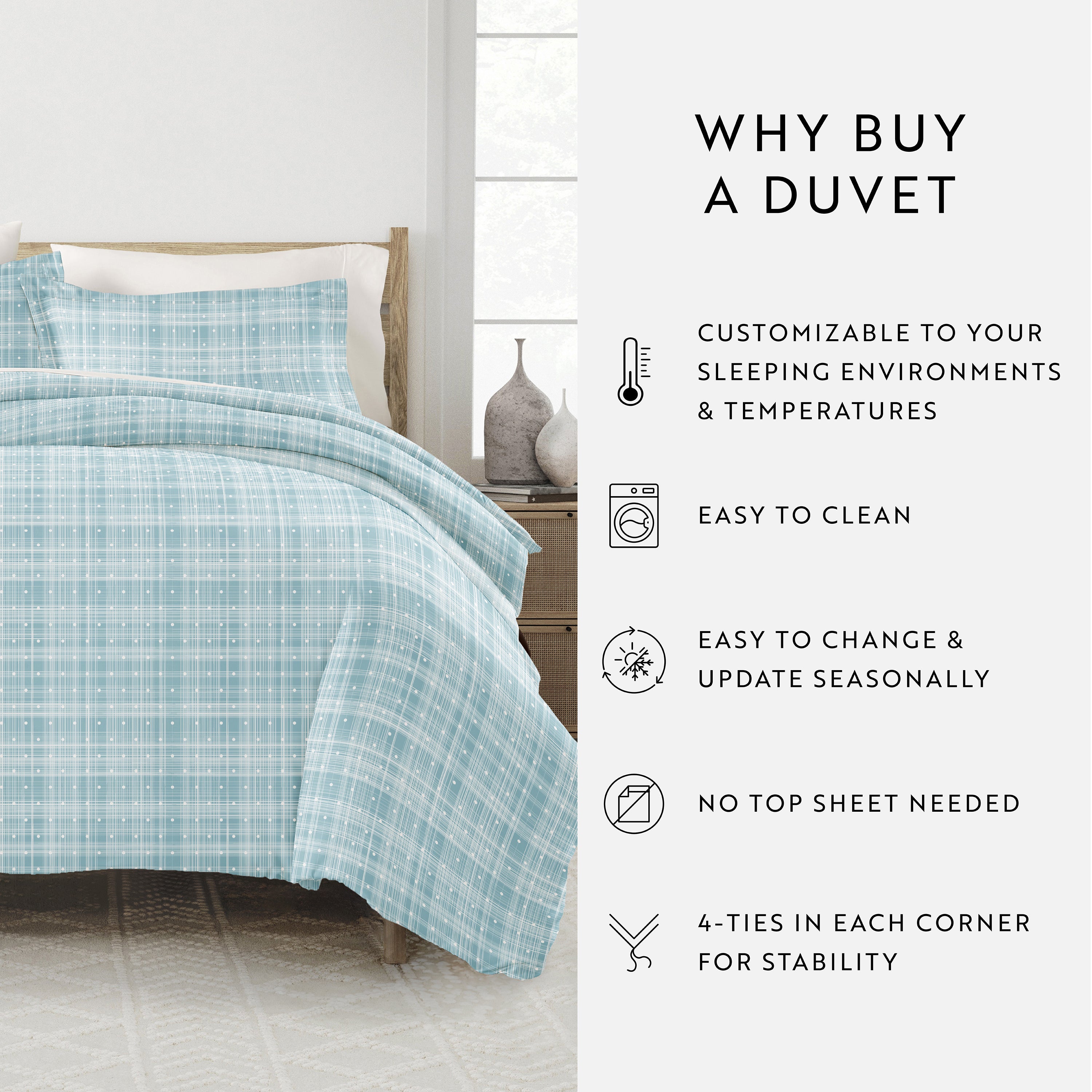 Polka Dot Patterned Duvet Cover Set