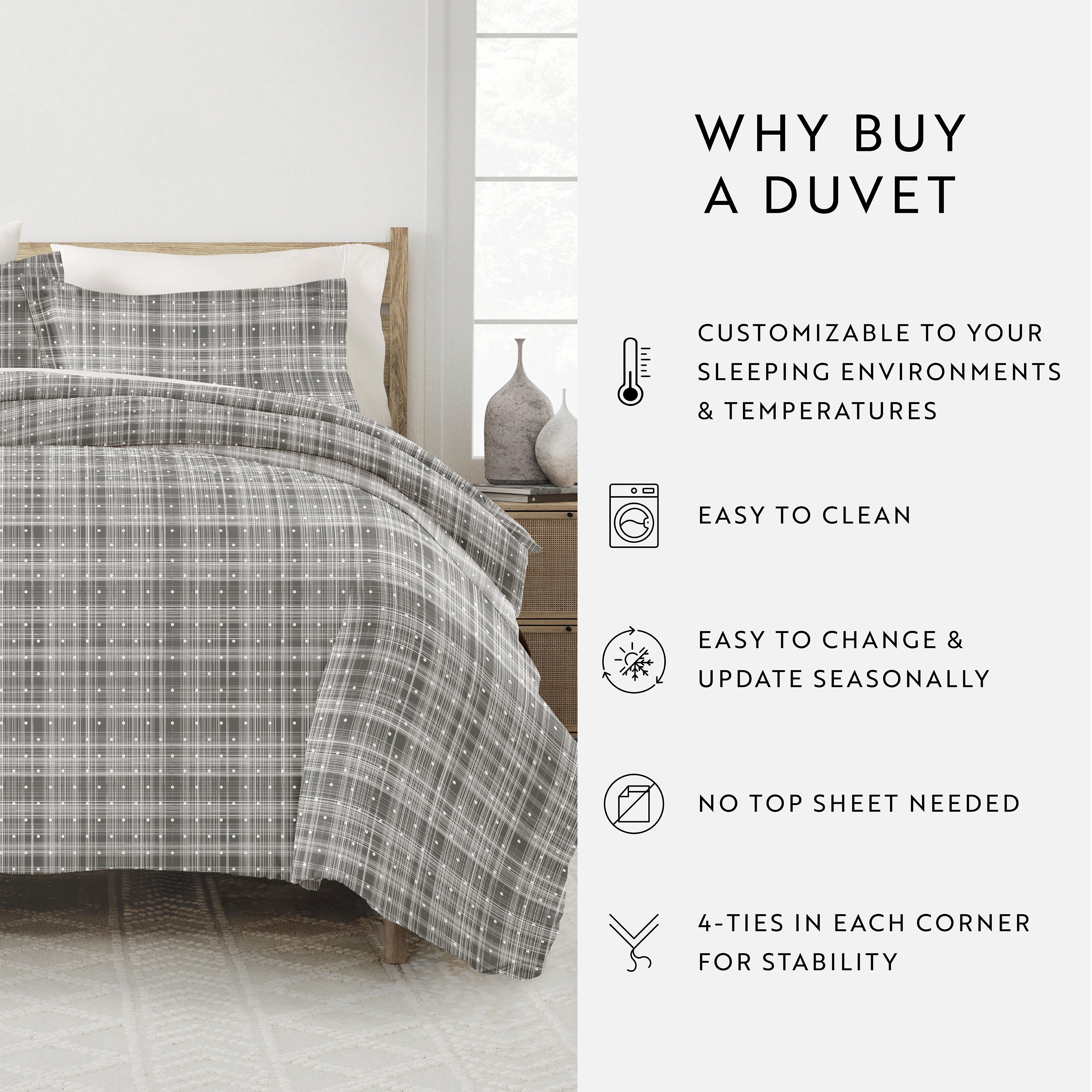 Polka Dot Patterned Duvet Cover Set