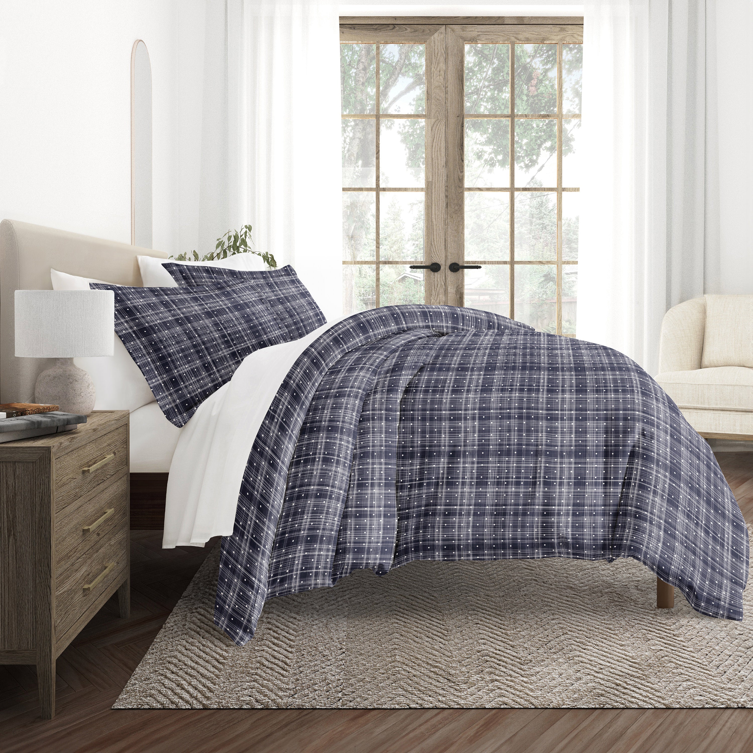 Polka Dot Patterned Duvet Cover Set