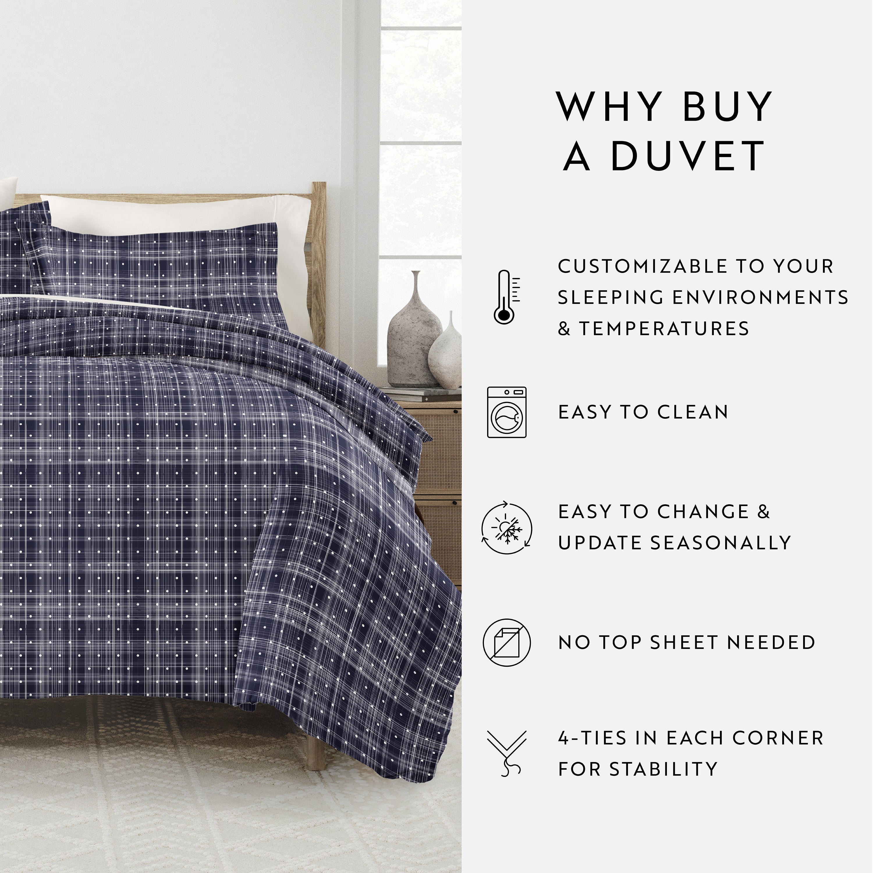 Polka Dot Patterned Duvet Cover Set
