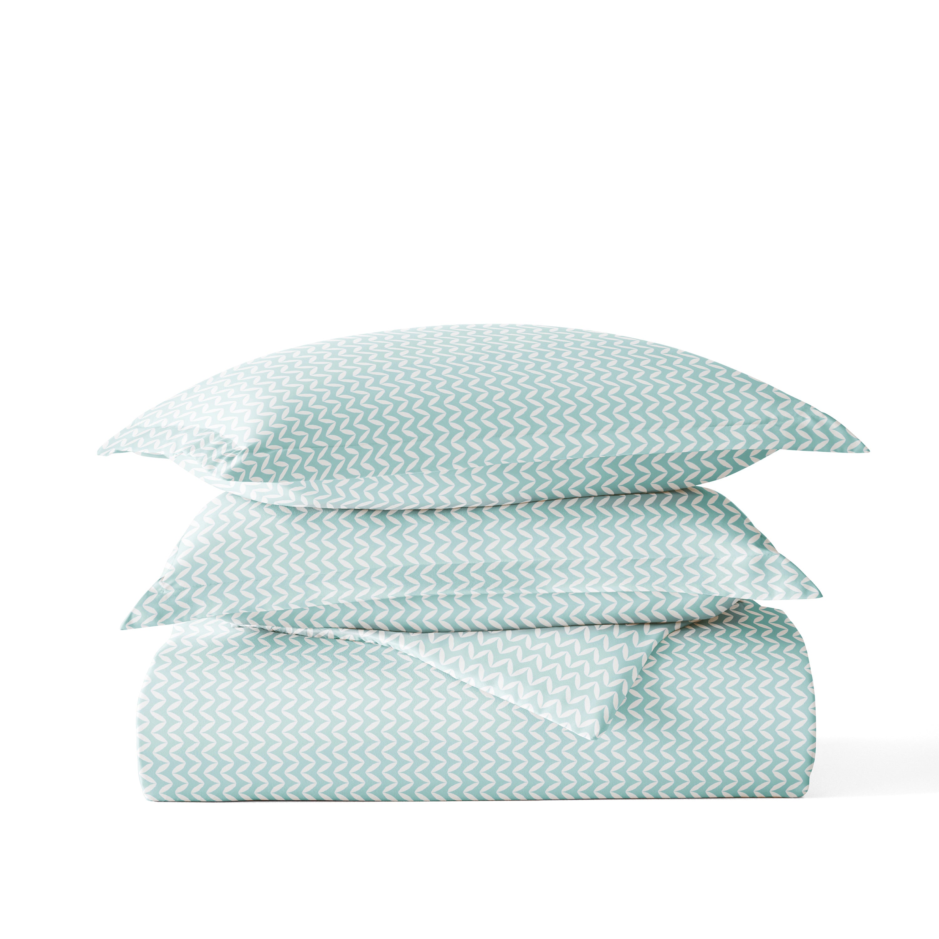 Puffed Chevron Patterned Duvet Cover Set