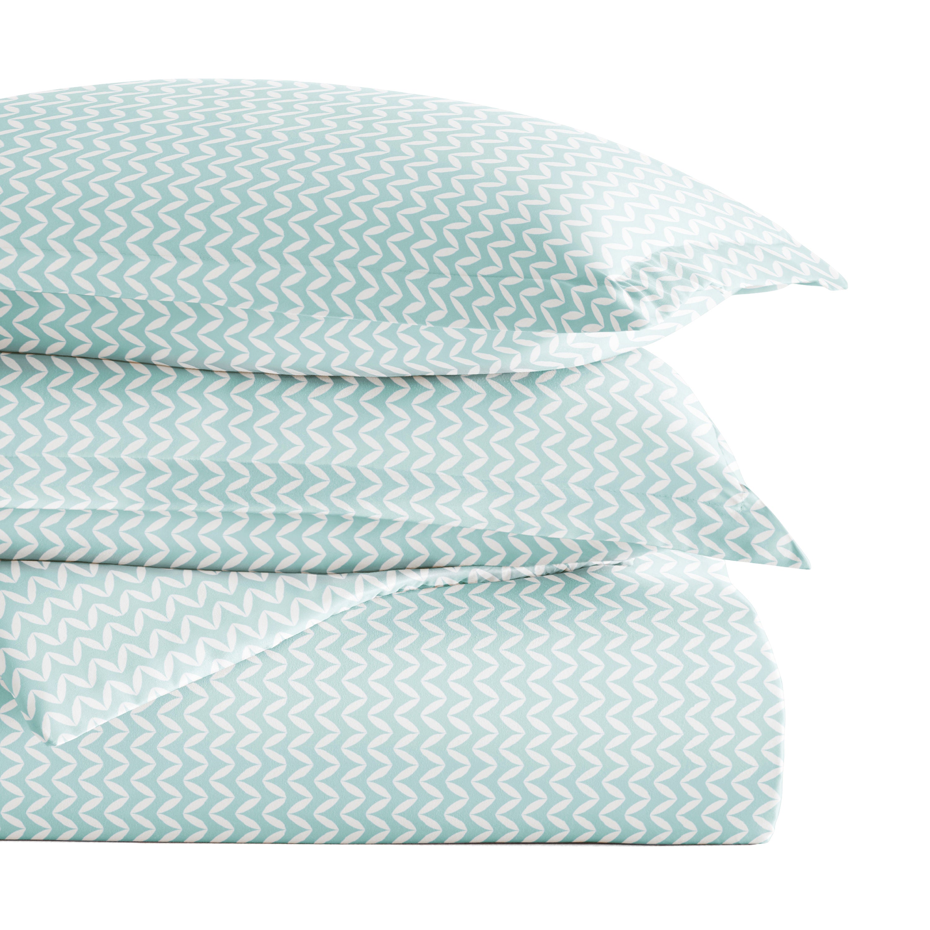 Puffed Chevron Patterned Duvet Cover Set