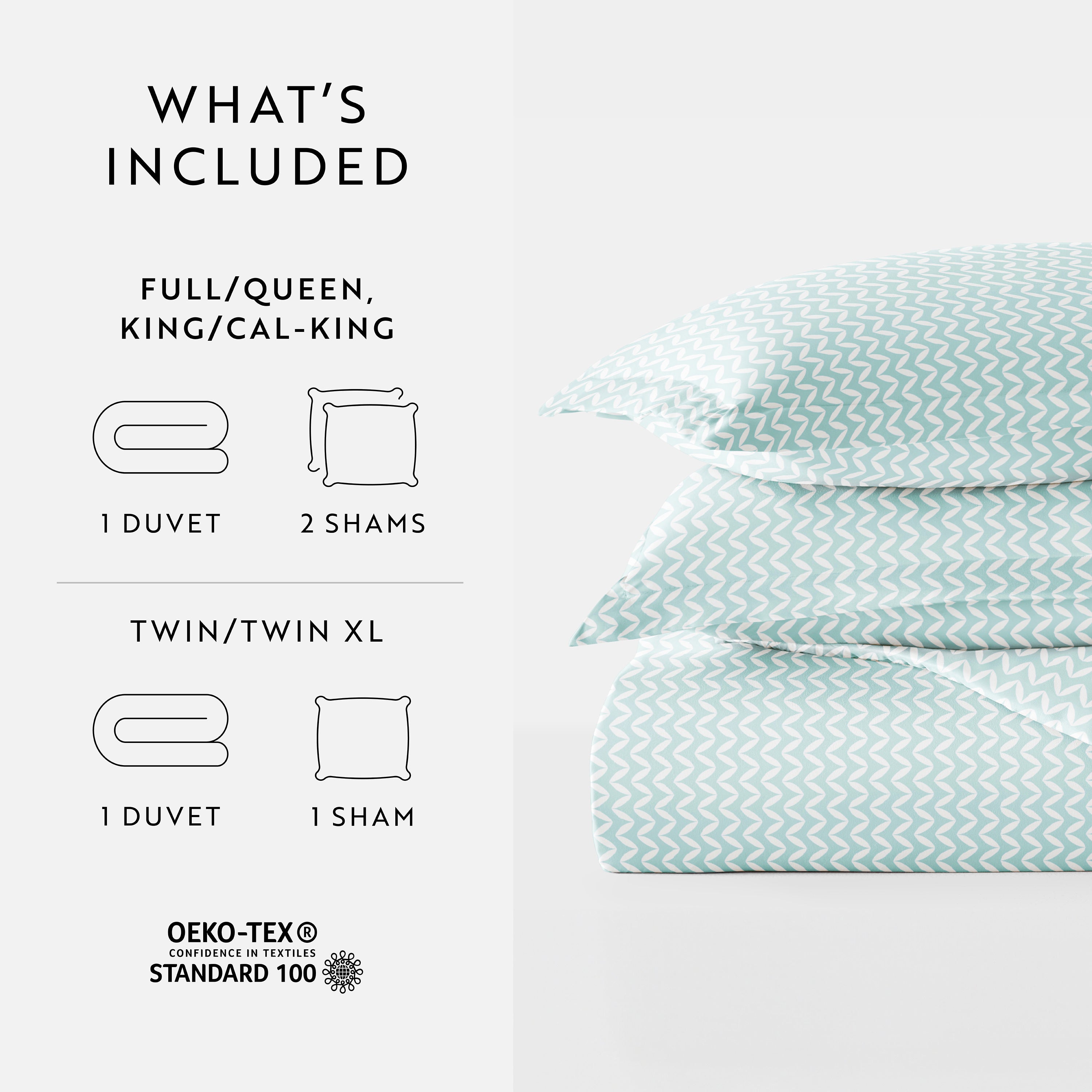 Puffed Chevron Patterned Duvet Cover Set