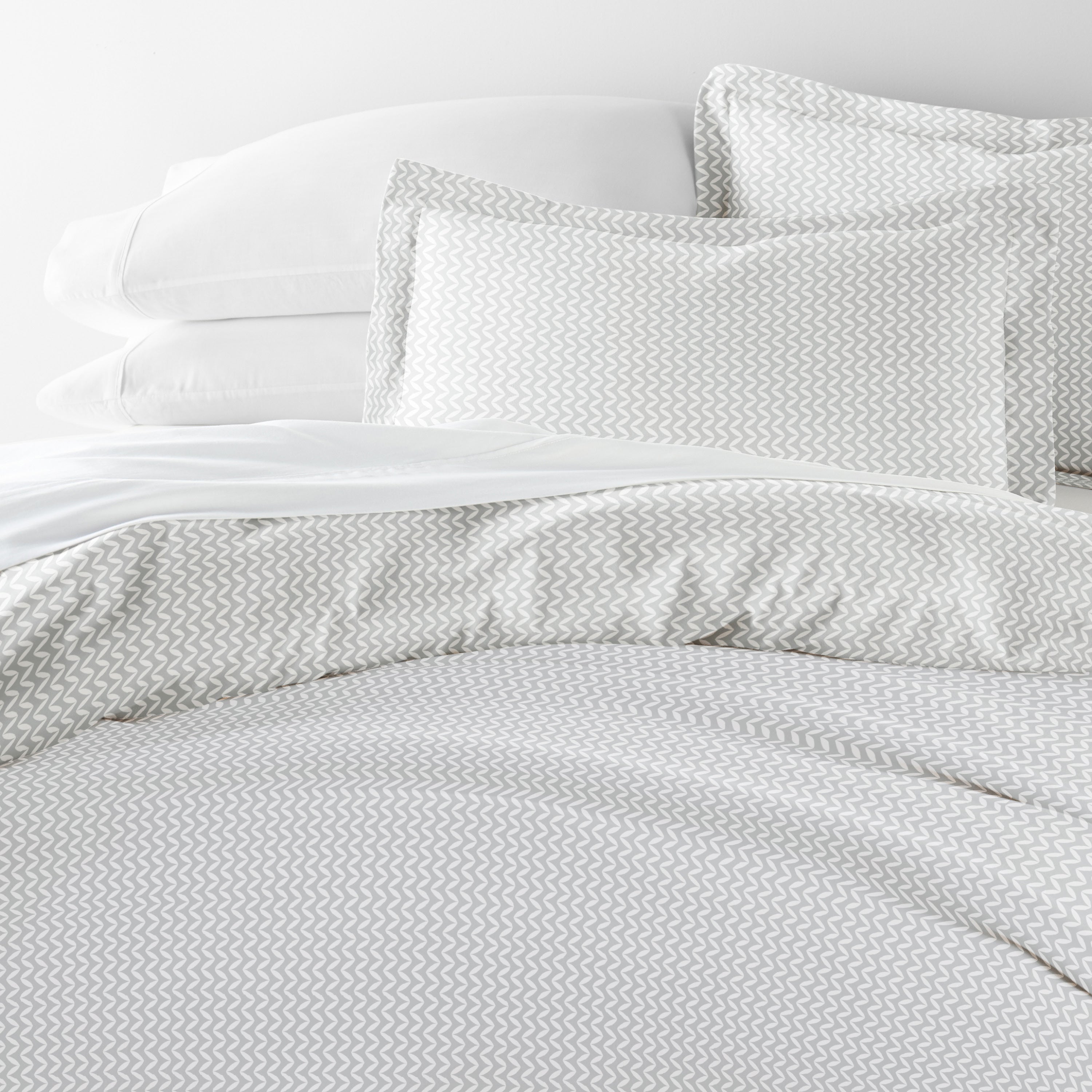 Puffed Chevron Patterned Duvet Cover Set