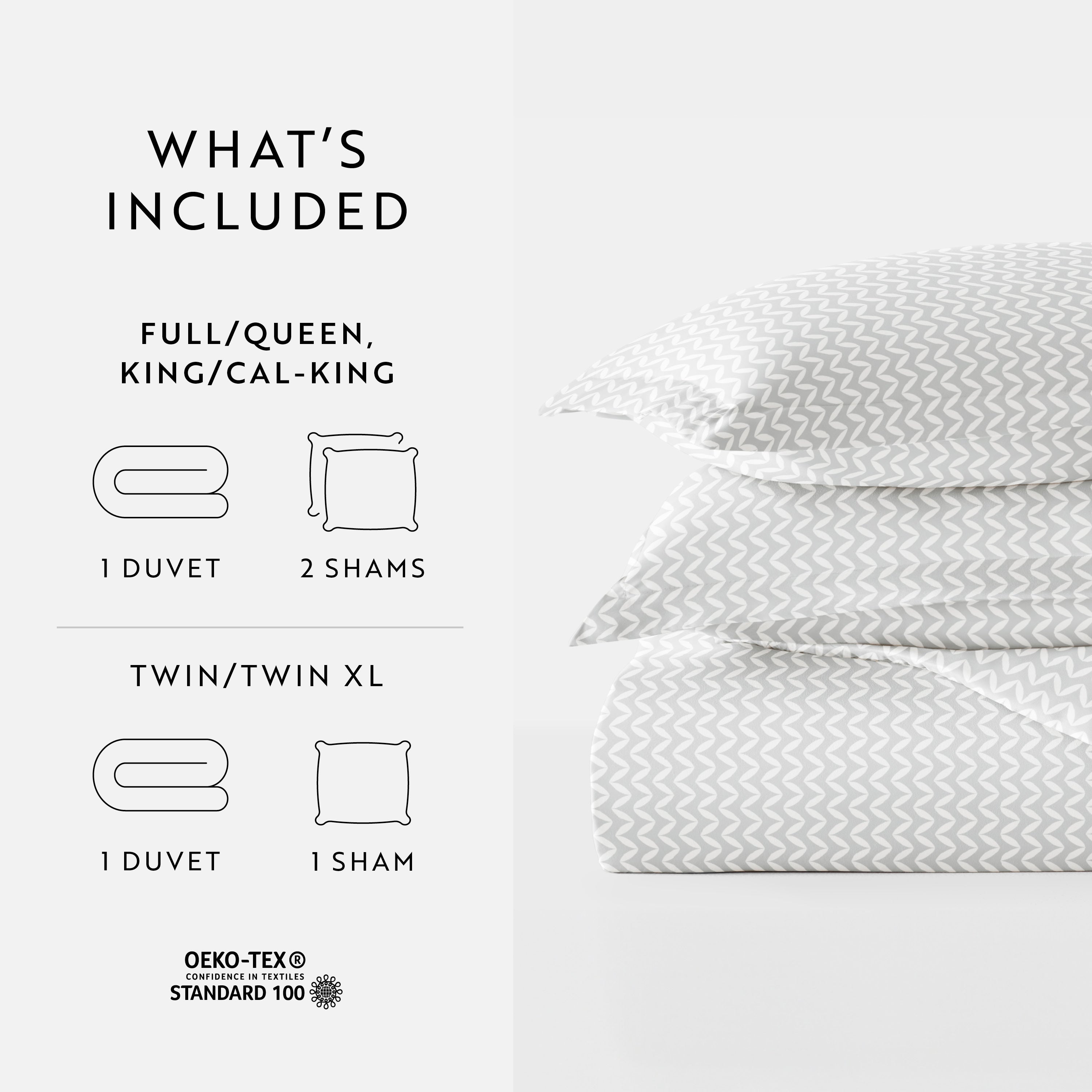 Puffed Chevron Patterned Duvet Cover Set