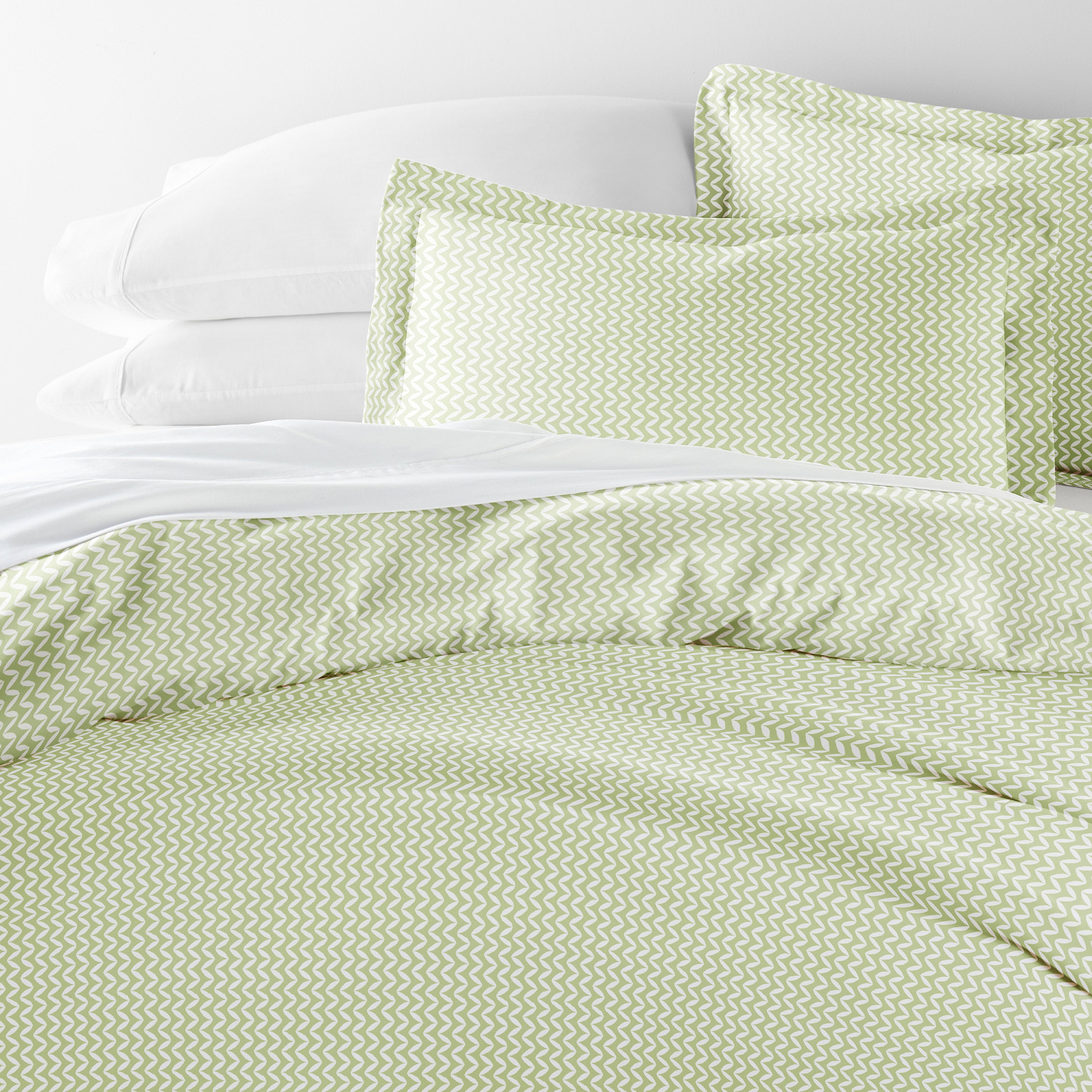 Puffed Chevron Patterned Duvet Cover Set