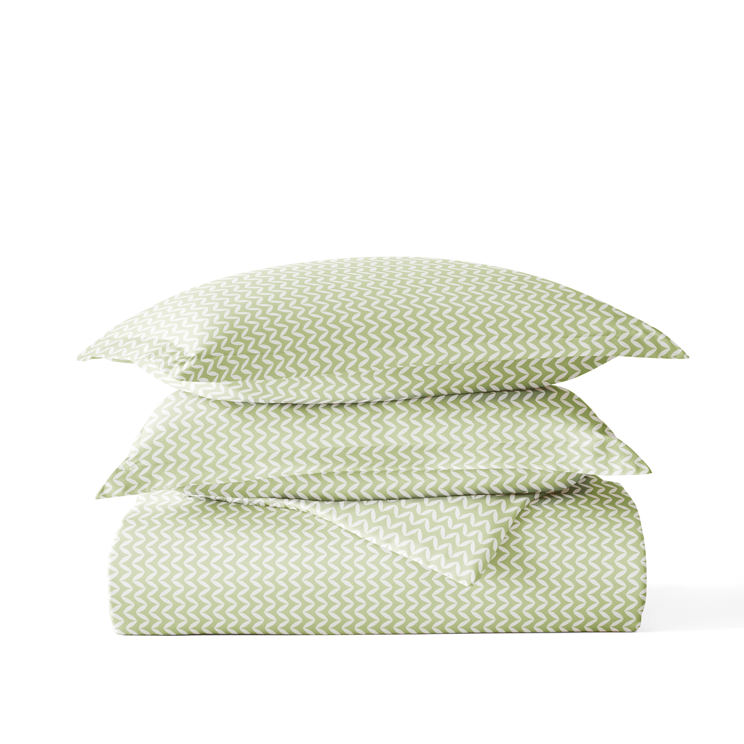 Puffed Chevron Patterned Duvet Cover Set