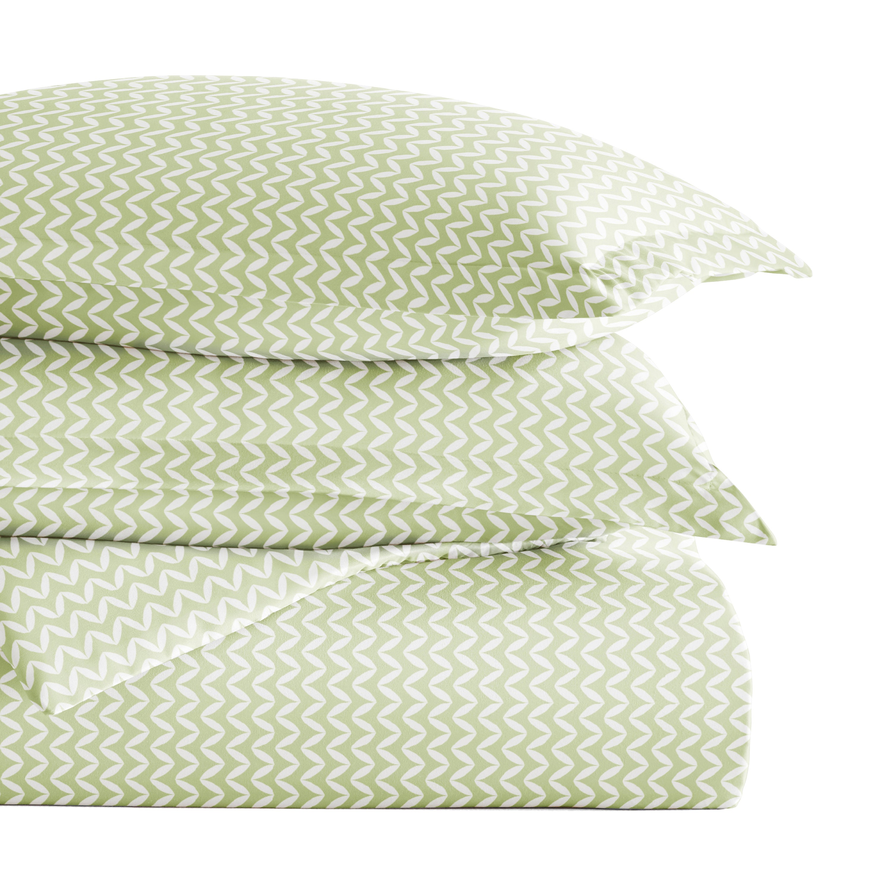 Puffed Chevron Patterned Duvet Cover Set