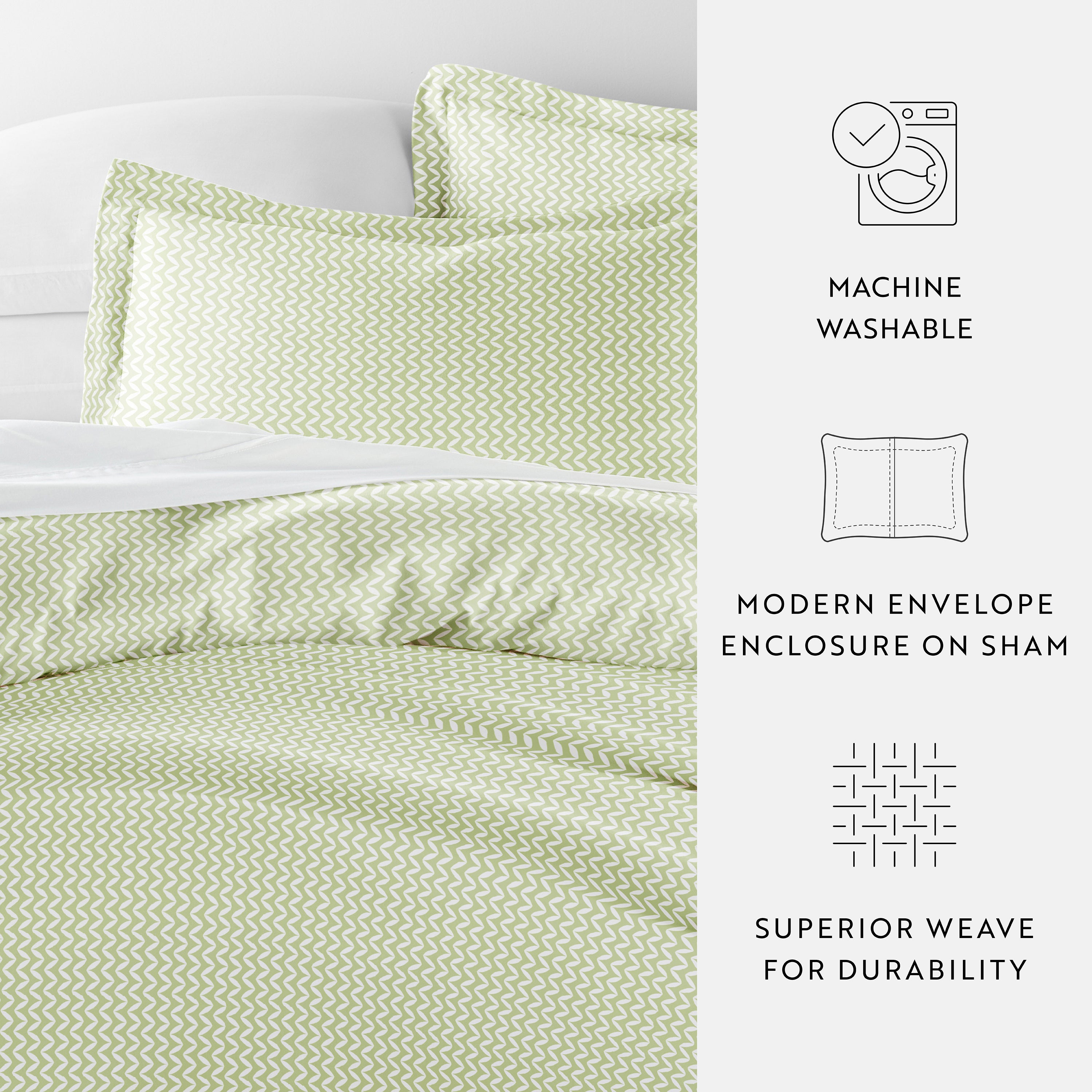 Puffed Chevron Patterned Duvet Cover Set