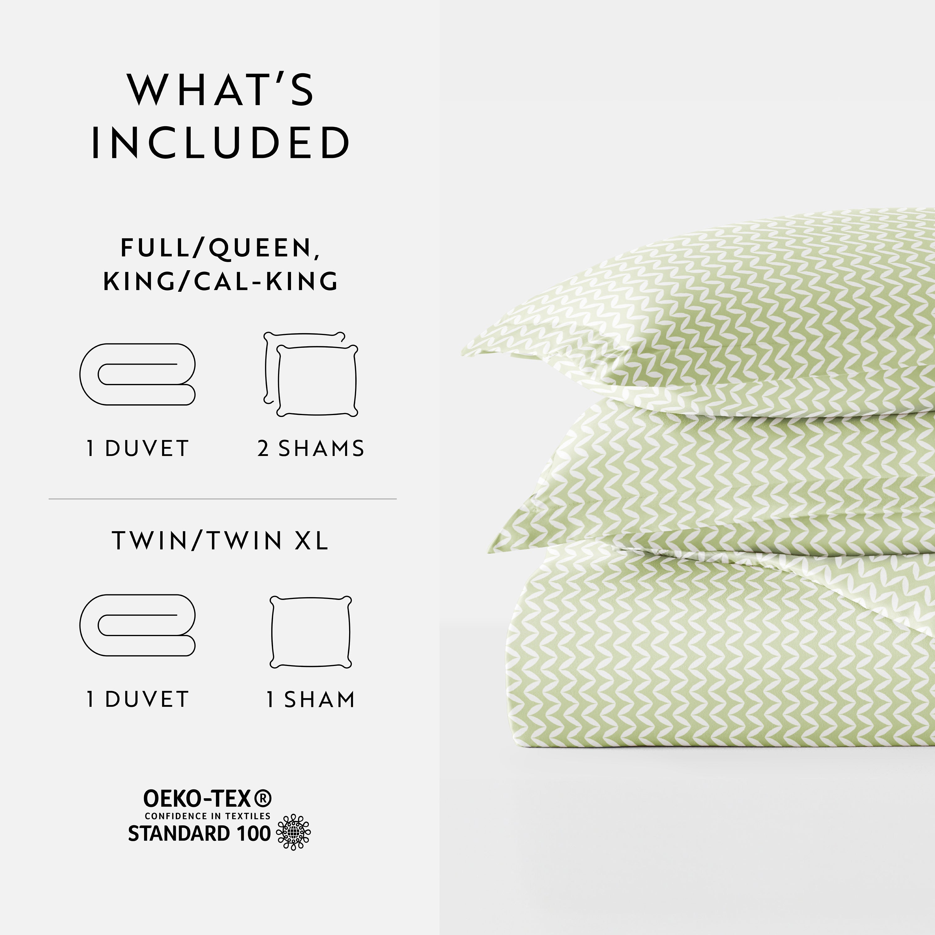 Puffed Chevron Patterned Duvet Cover Set