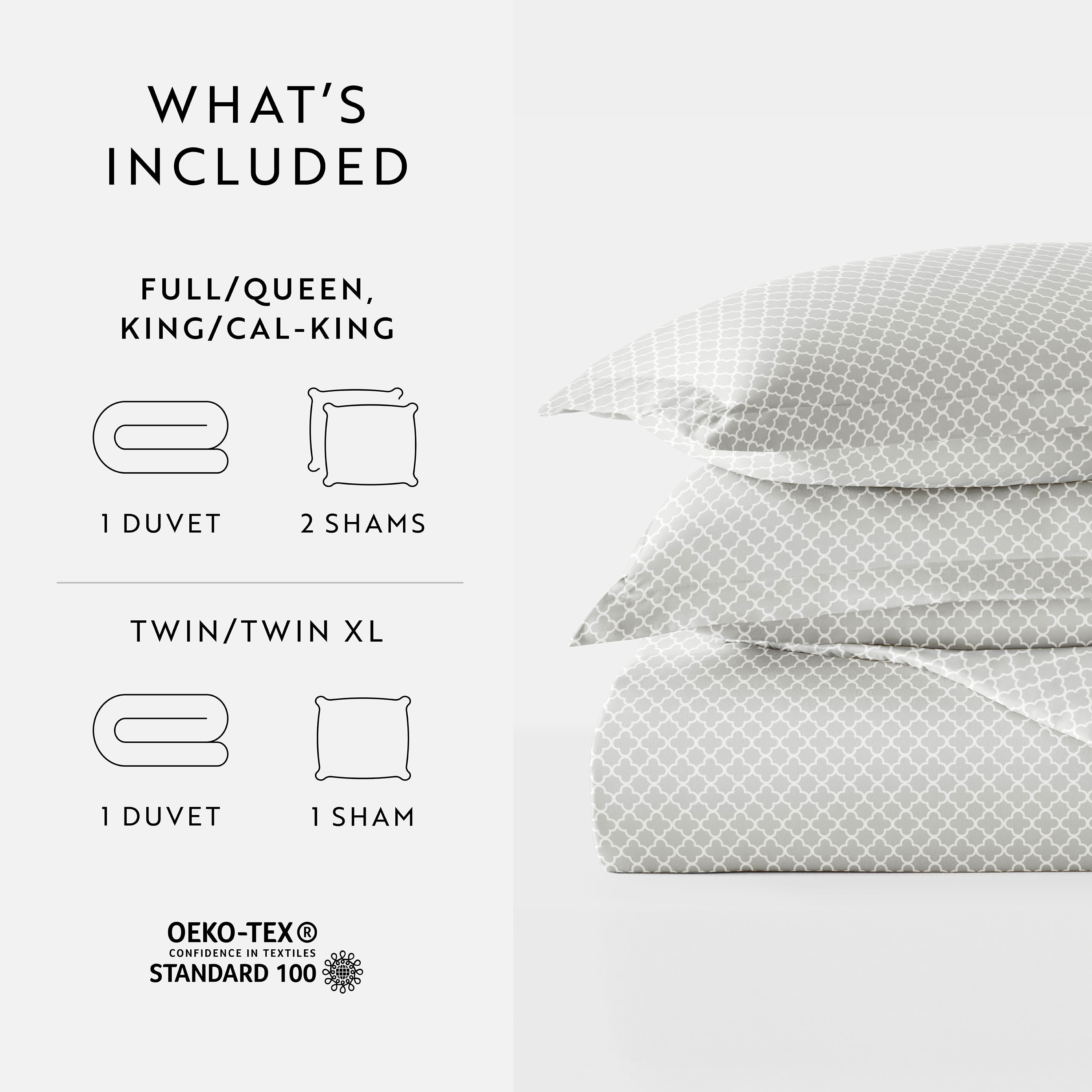 Quatrefoil Patterned Duvet Cover Set