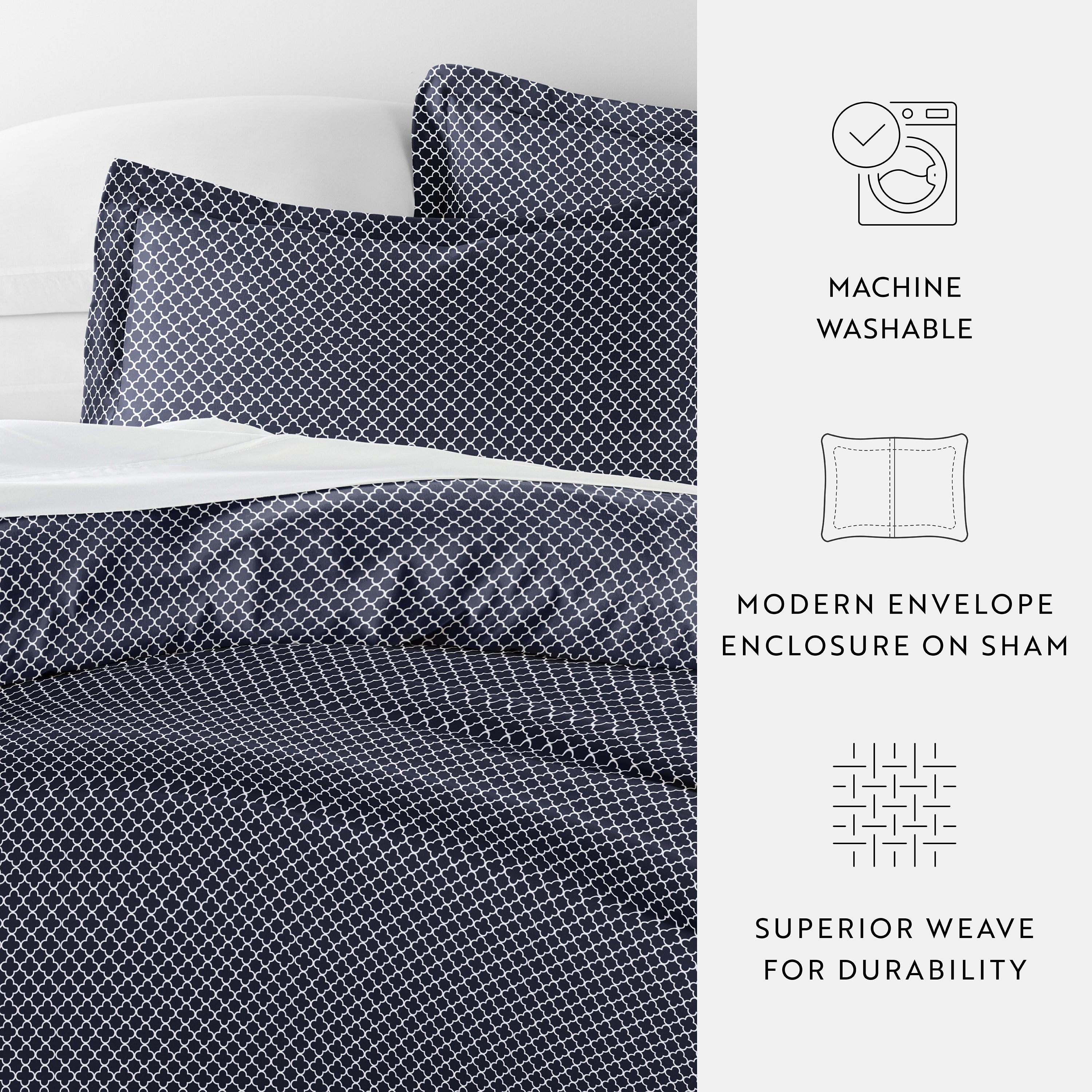 Quatrefoil Patterned Duvet Cover Set