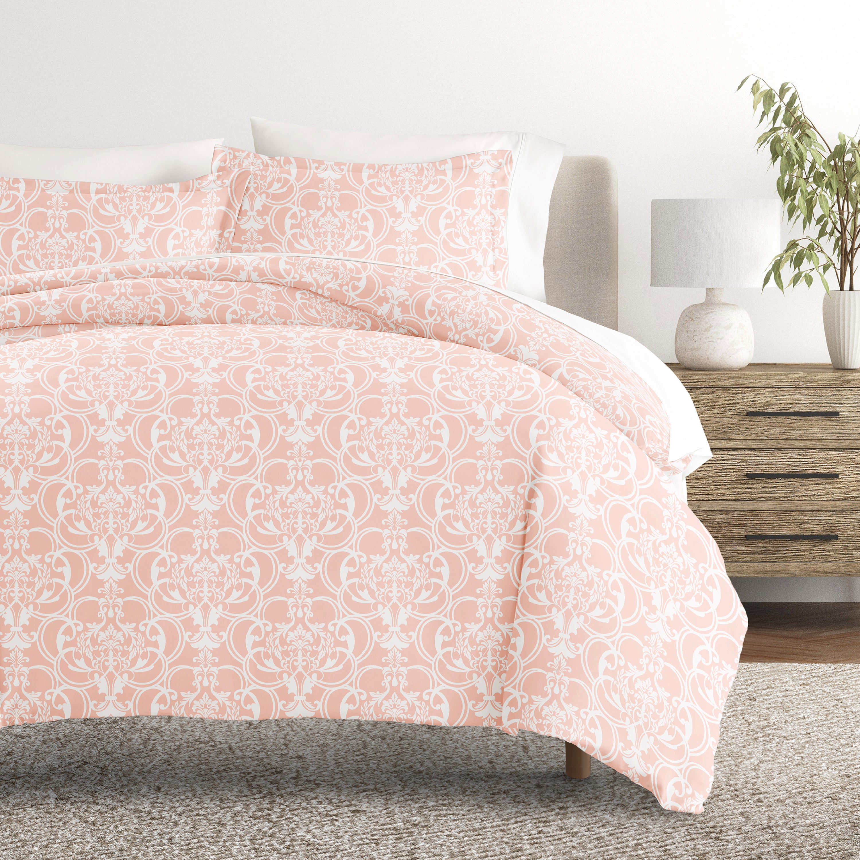 Romantic Damask Patterned Duvet Cover Set