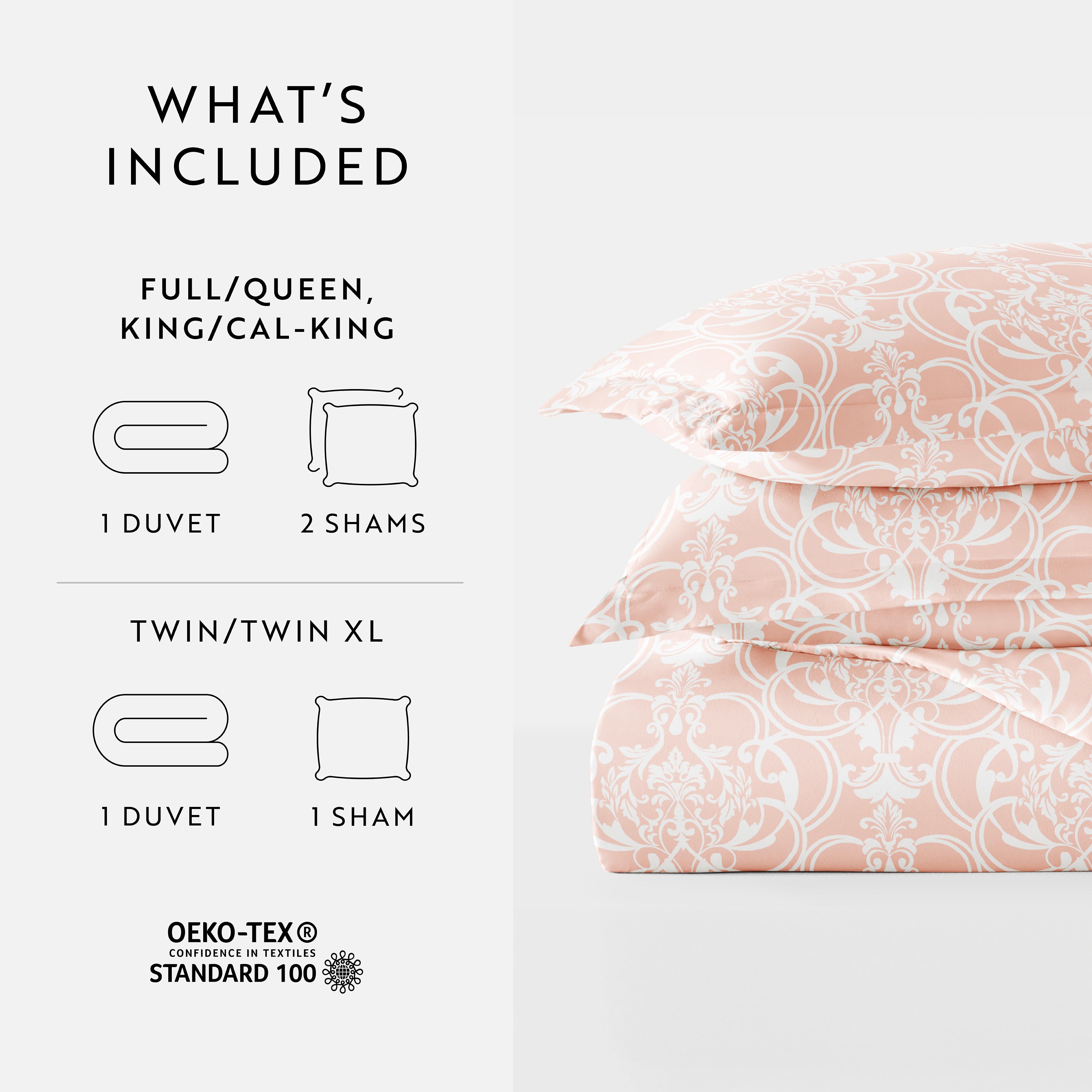 Romantic Damask Patterned Duvet Cover Set