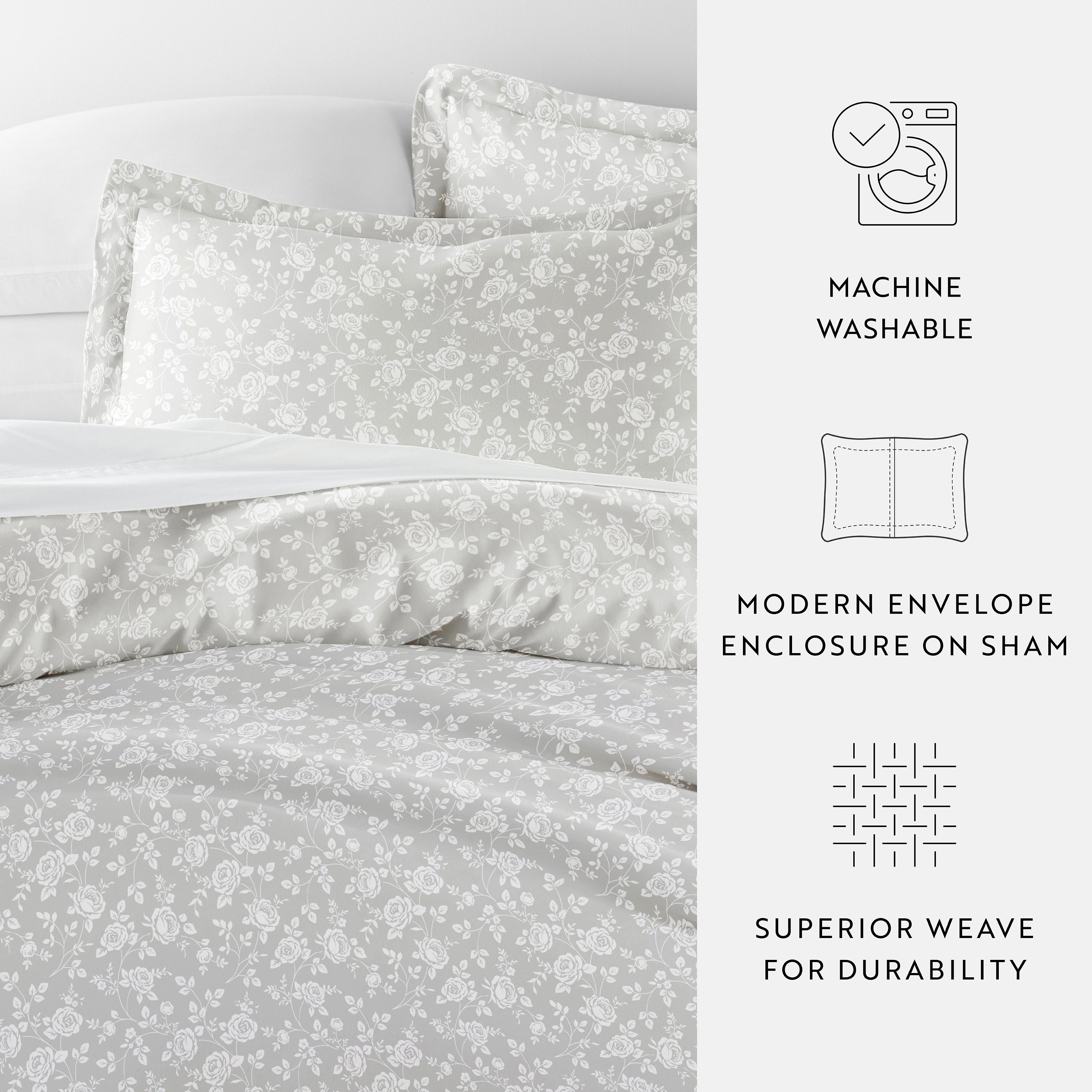 Rose Patterned Duvet Cover Set