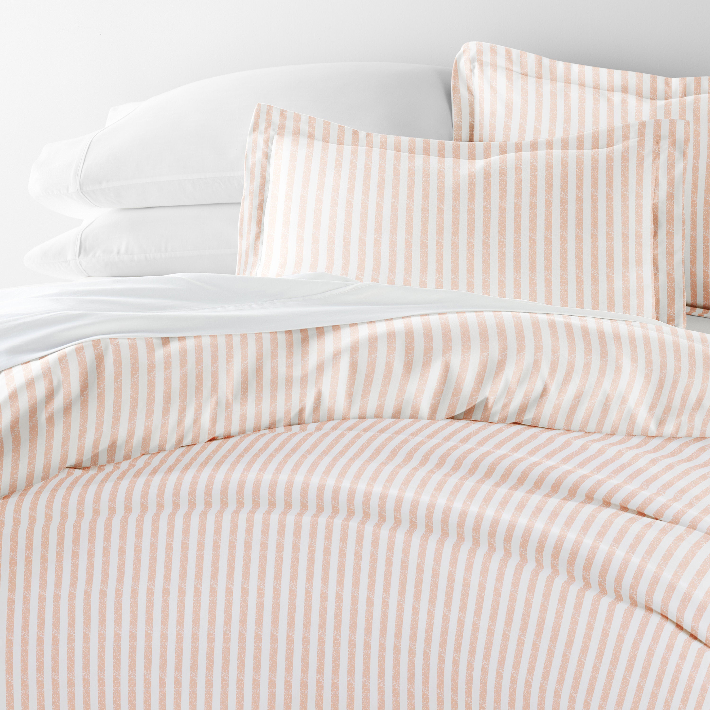 Puffed Rugged Stripes Patterned Duvet Cover Set