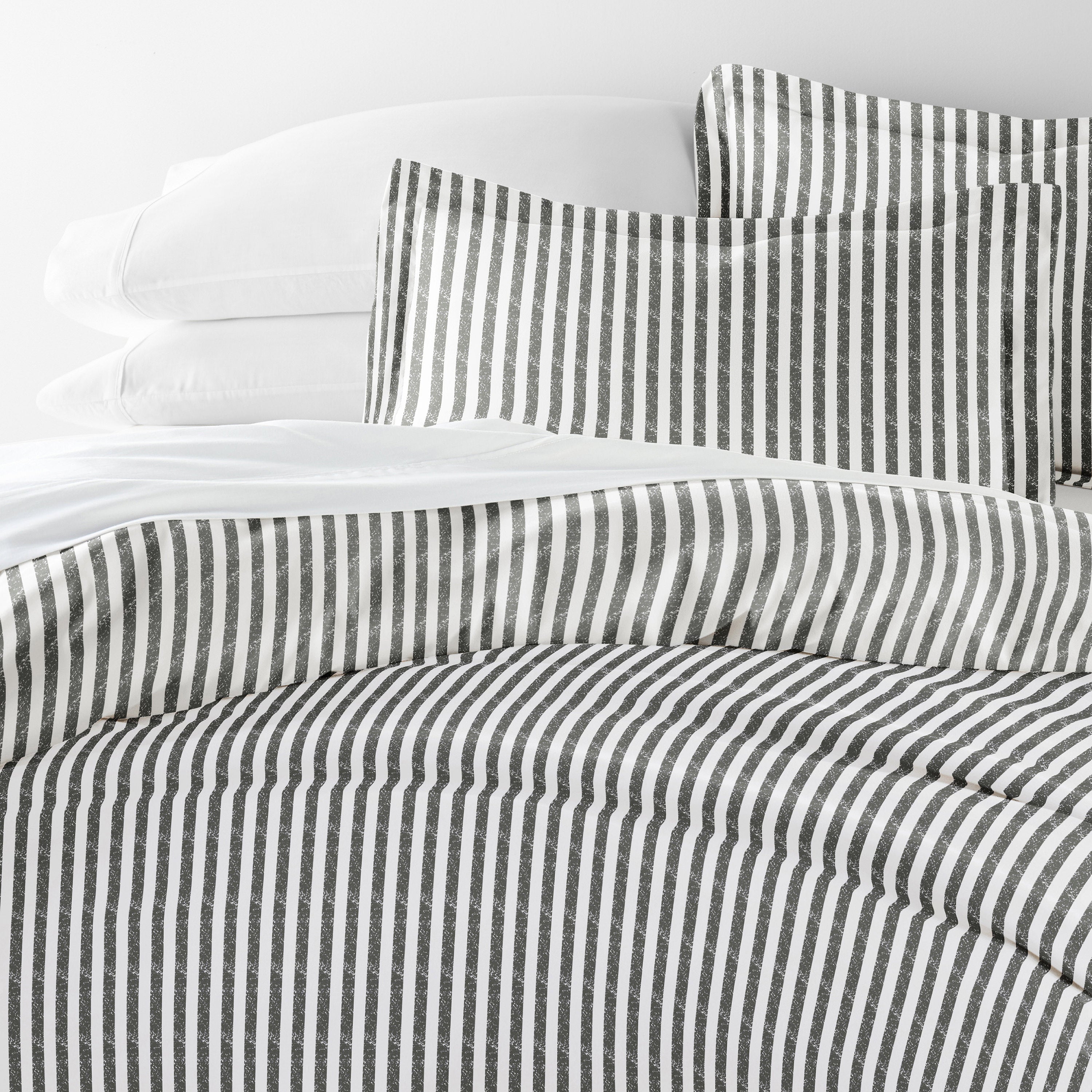 Puffed Rugged Stripes Patterned Duvet Cover Set