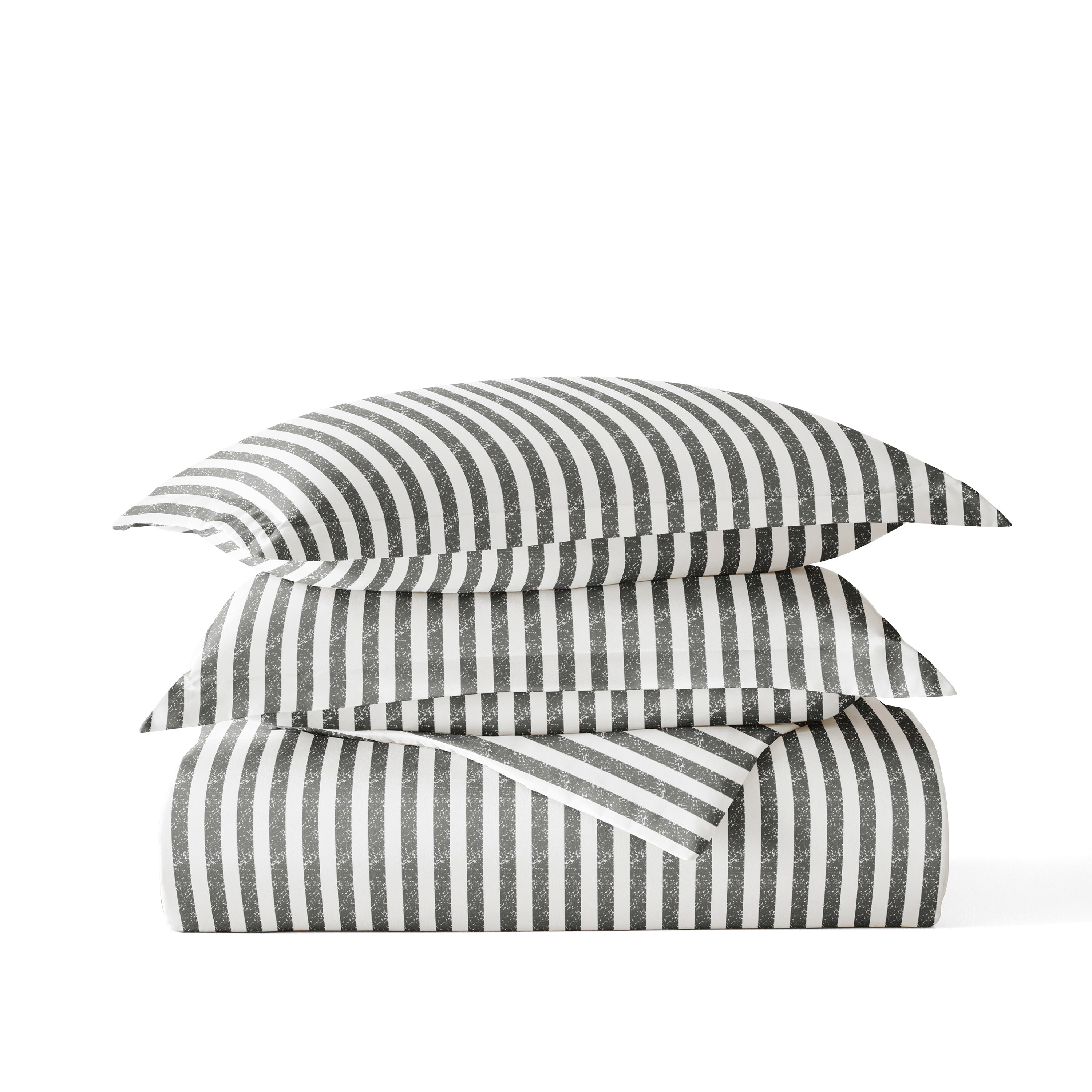 Puffed Rugged Stripes Patterned Duvet Cover Set
