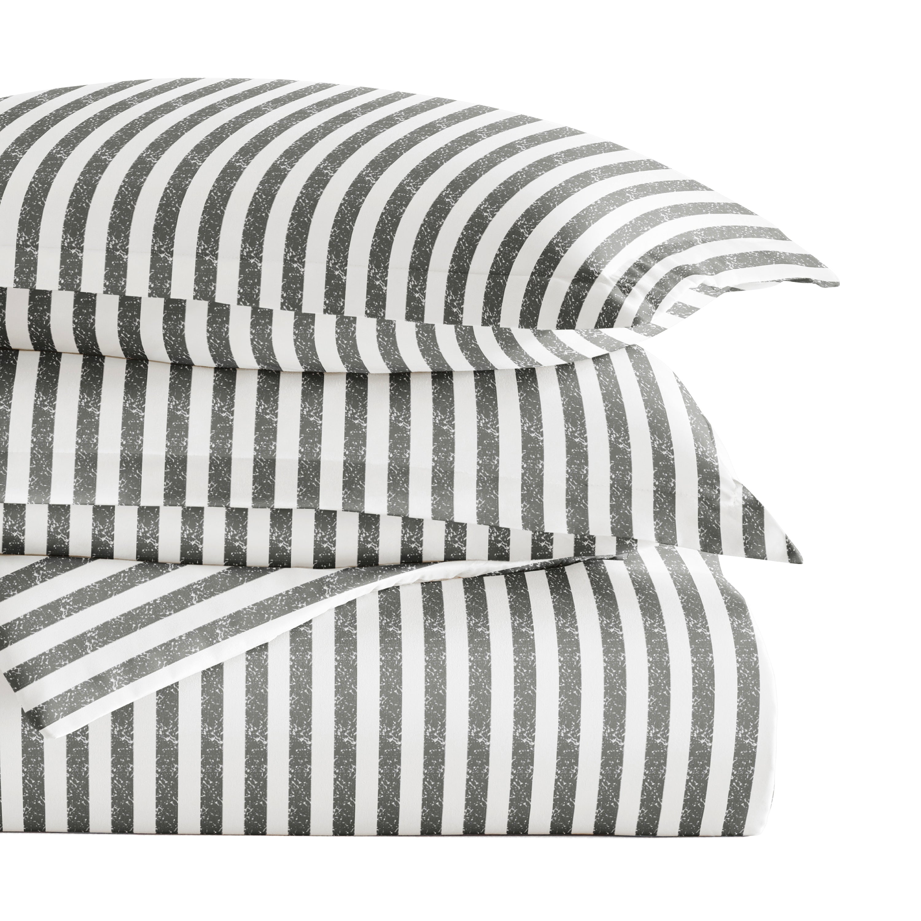 Puffed Rugged Stripes Patterned Duvet Cover Set