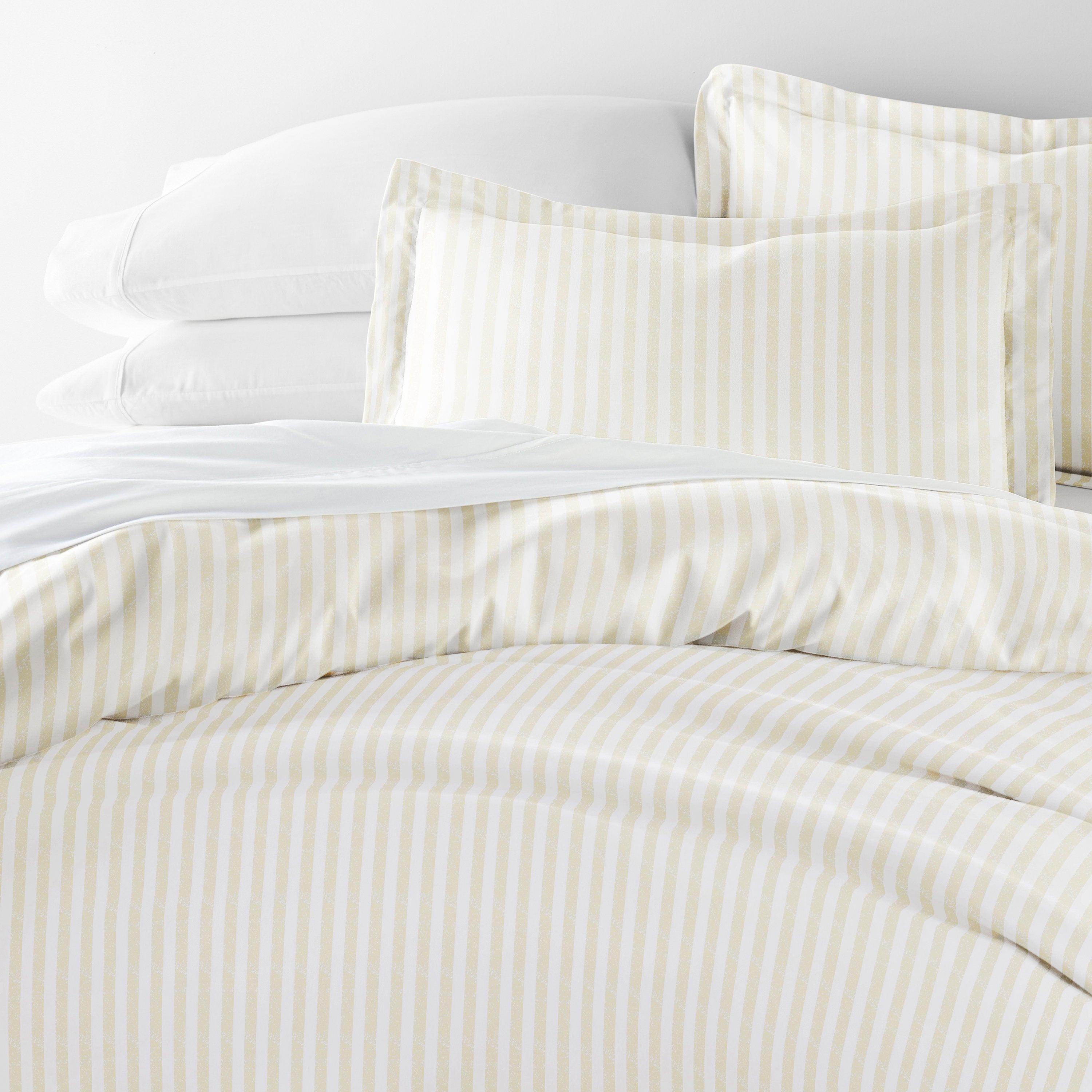 Puffed Rugged Stripes Patterned Duvet Cover Set