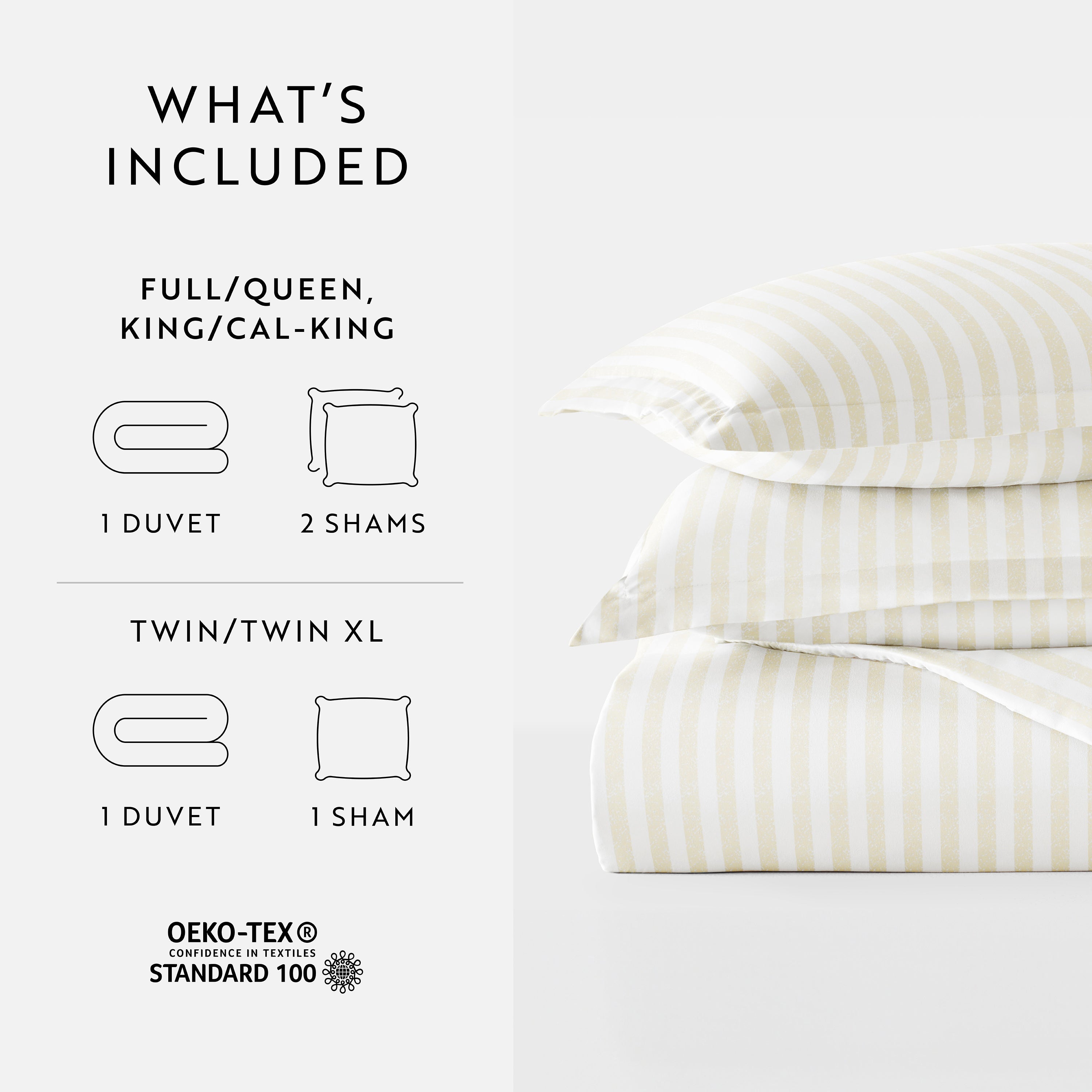 Puffed Rugged Stripes Patterned Duvet Cover Set