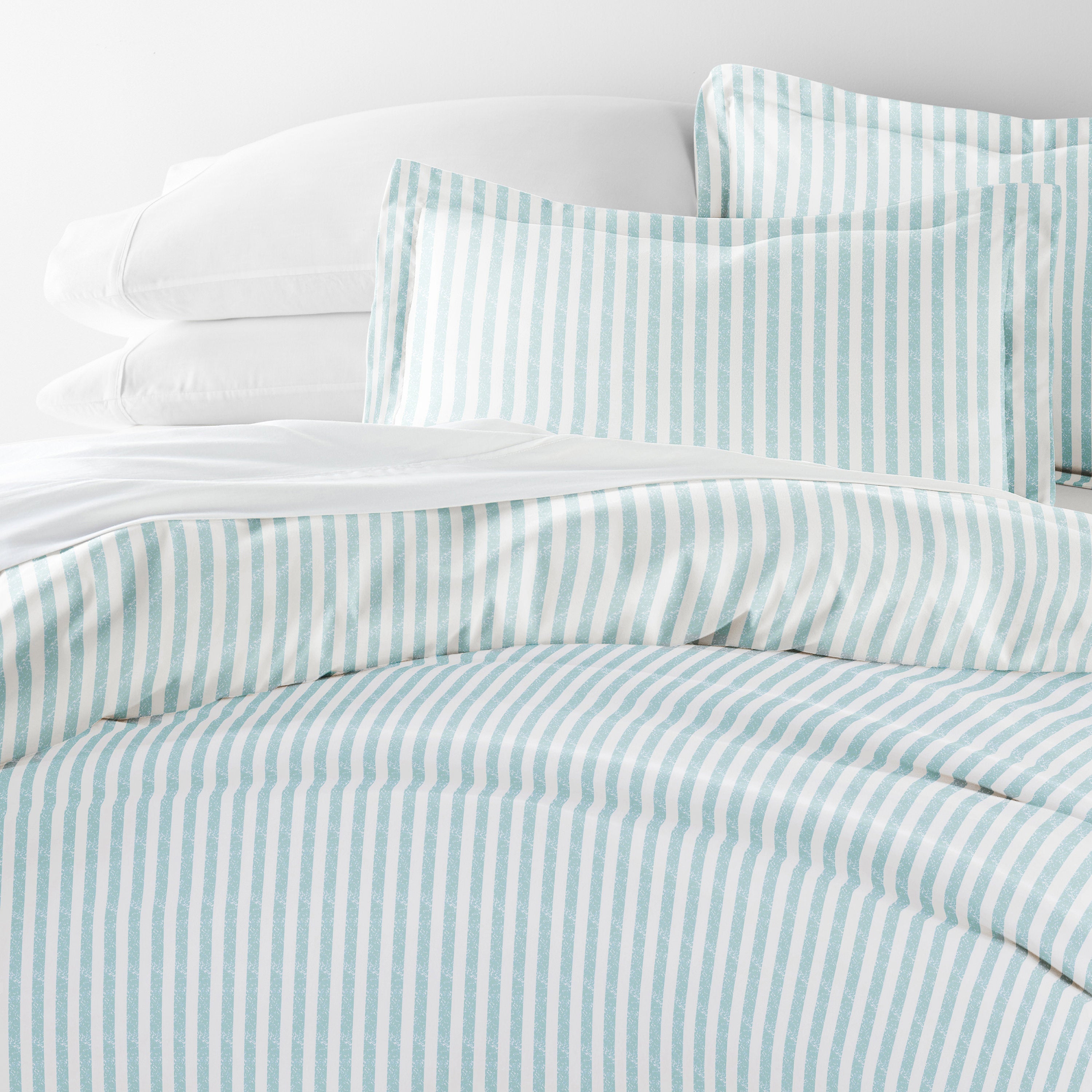 Puffed Rugged Stripes Patterned Duvet Cover Set