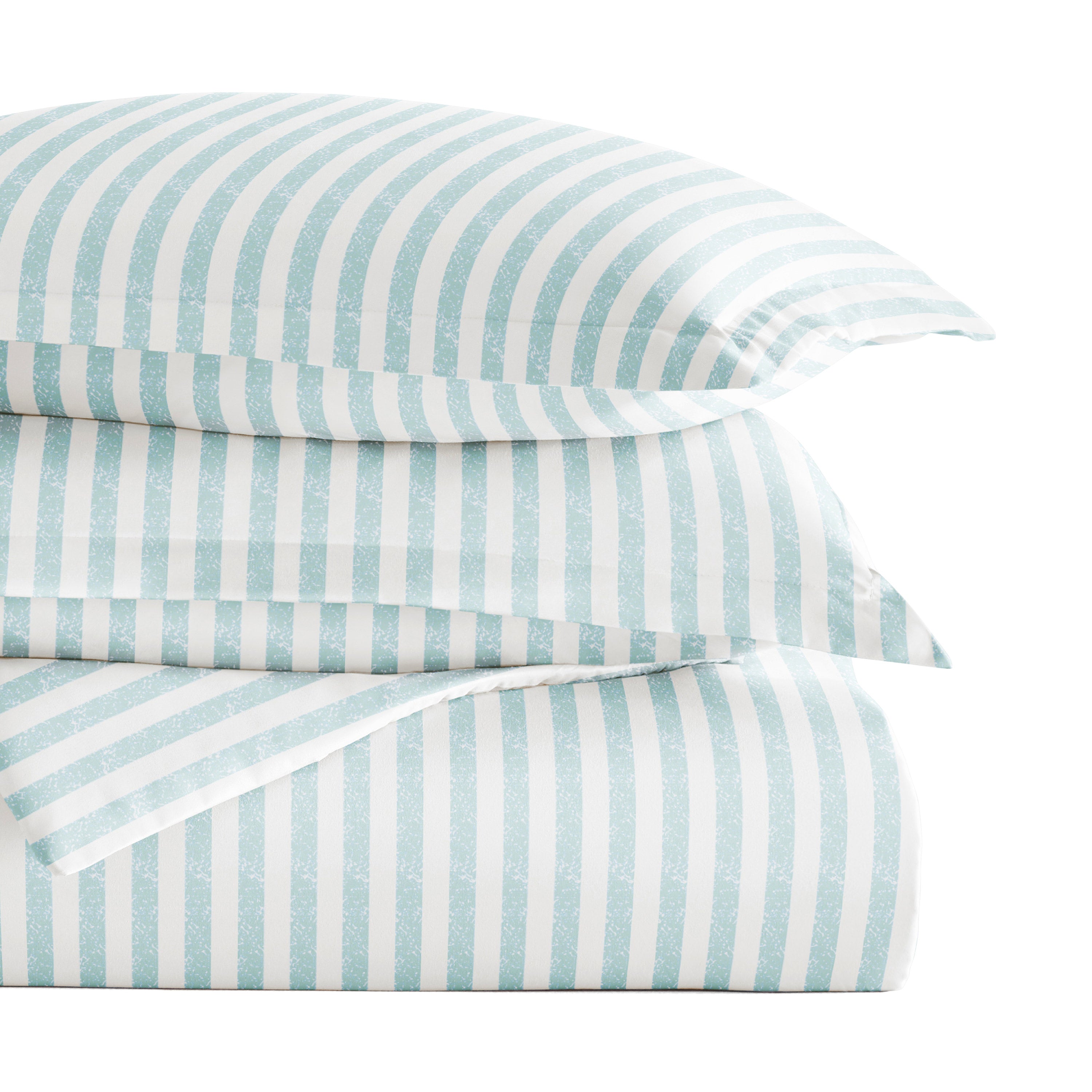 Puffed Rugged Stripes Patterned Duvet Cover Set